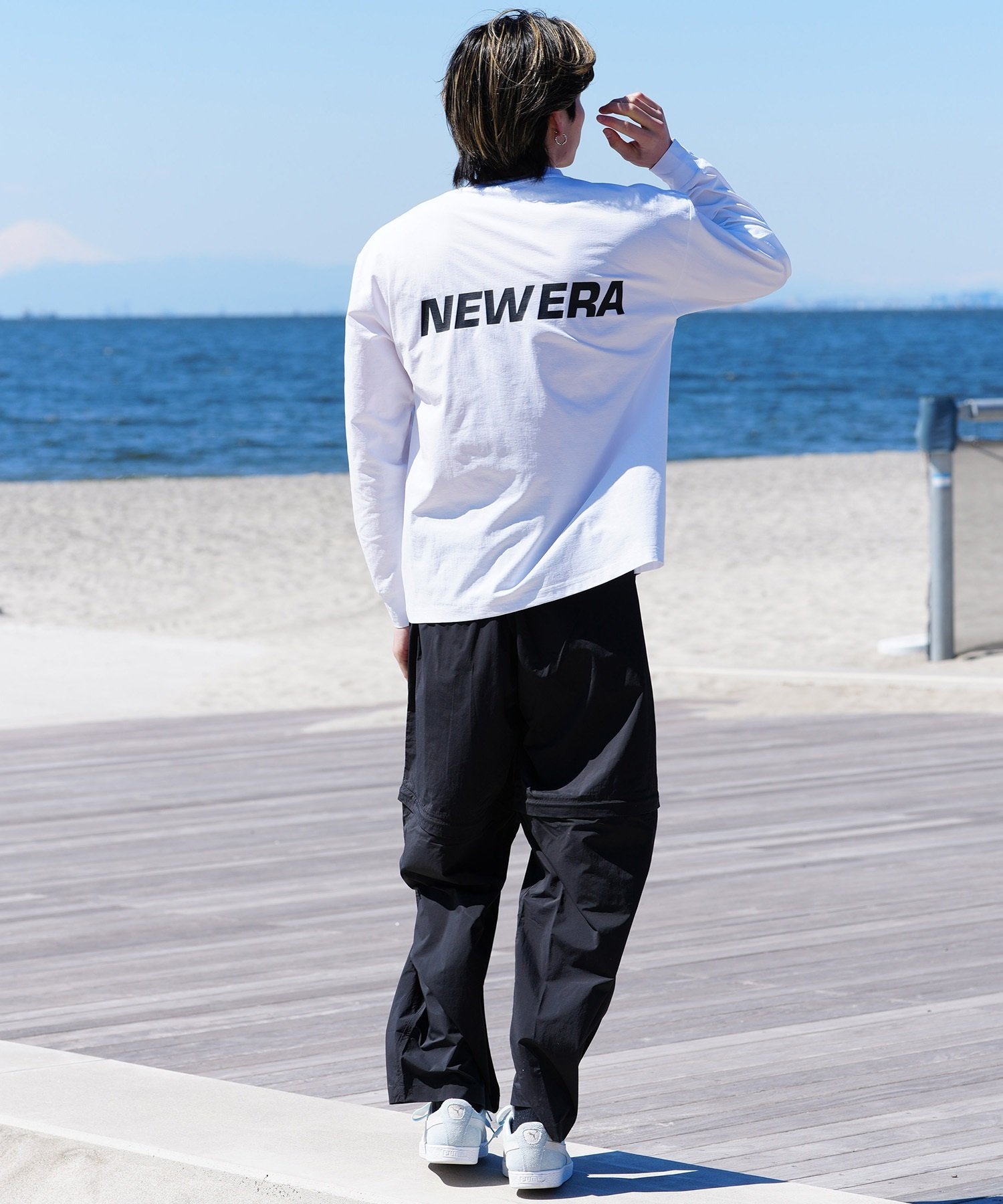 NEW ERA ニューエラ メンズ 長袖Tシャツ 長袖ラッシュガード ユーティリティ 水陸両用 バックプリント 14109983(WHI-M)