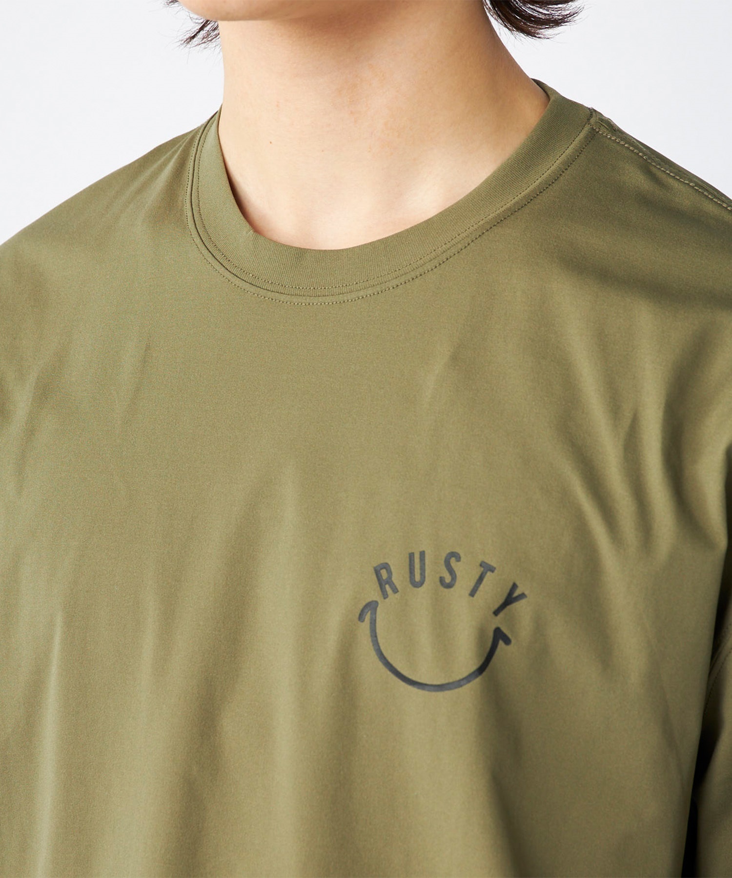 RUSTY ラスティー メンズ ラッシュガード 長袖 Tシャツ ロンT バックプリント ユーティリティ 水陸両用 UVカット 914472(BEG-M)