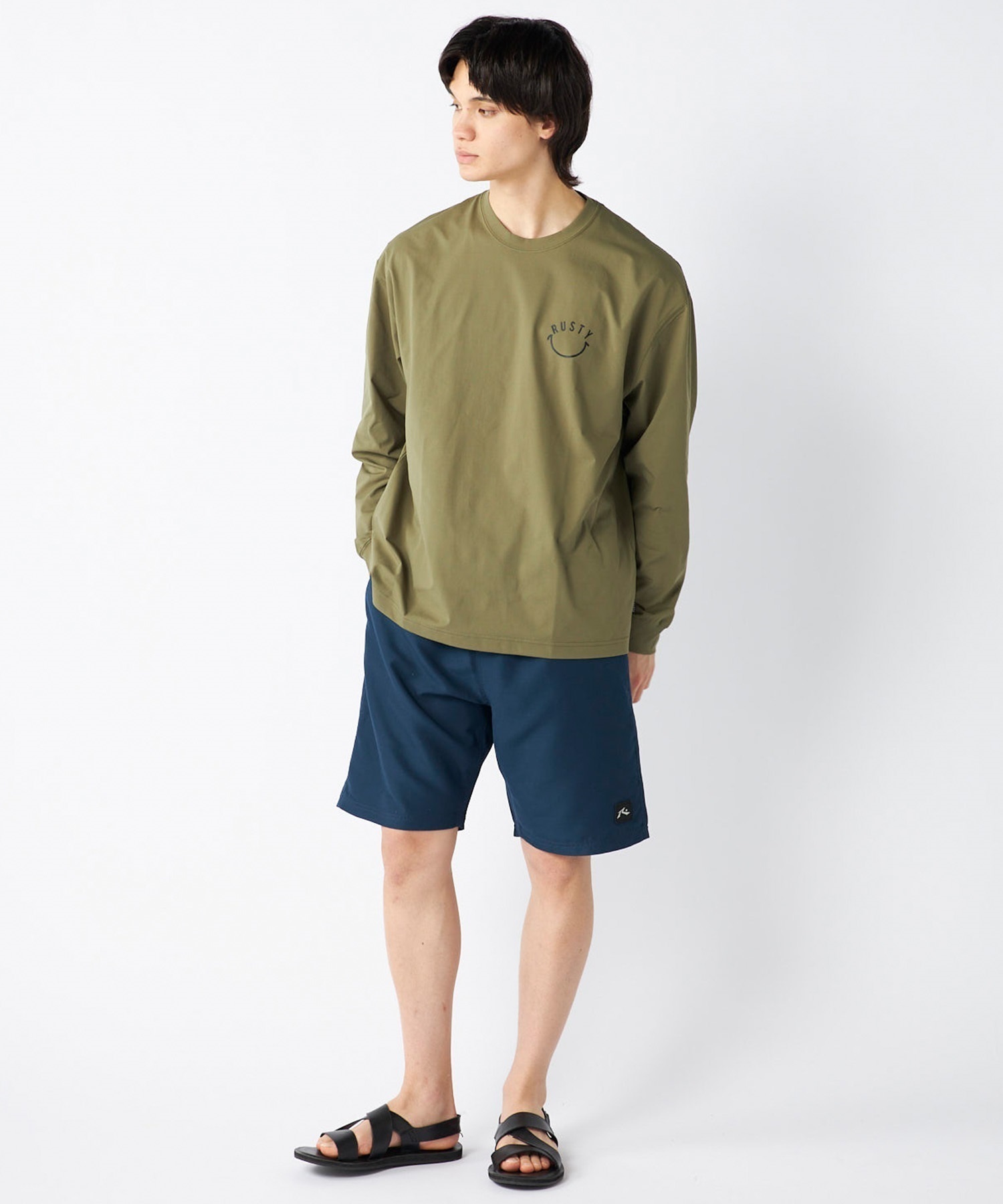 RUSTY ラスティー メンズ ラッシュガード 長袖 Tシャツ ロンT