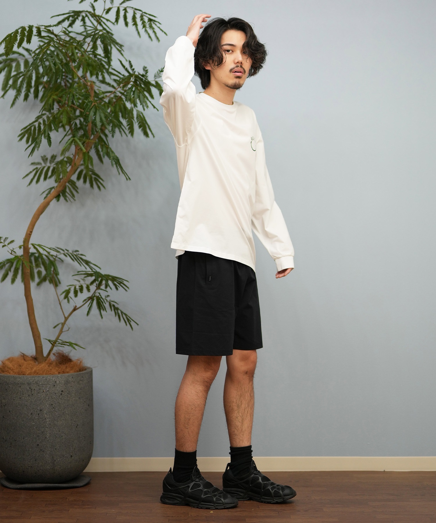 RUSTY ラスティー メンズ ラッシュガード 長袖 Tシャツ ロンT バックプリント ユーティリティ 水陸両用 UVカット 914472(BLK-M)
