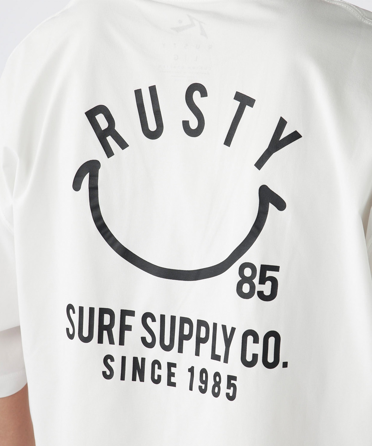 RUSTY ラスティー メンズ ラッシュガード 半袖 Tシャツ バックプリント ユーティリティ 水陸両用 UVカット 914473(WHT-M)