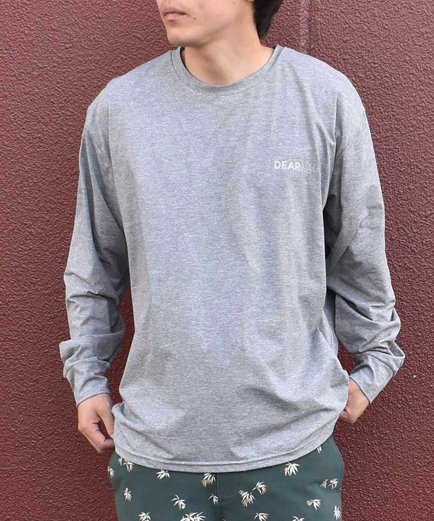 DEAR LAUREL ディアローレル メンズ ラッシュガード ロングスリーブ 長袖 Tシャツ UVカット D24S4315 ムラサキスポーツ限定(BK-M)