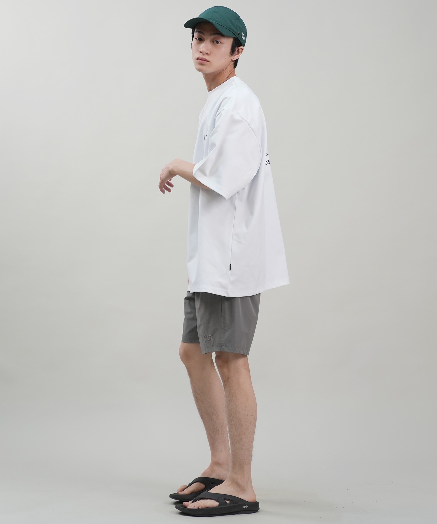POLER ポーラー メンズ ラッシュガード Tシャツ 半袖 ロゴ バックプリント 水陸両用 ユーティリティ UVカット 249MCV0022 ムラサキスポーツ限定(OLV-M)