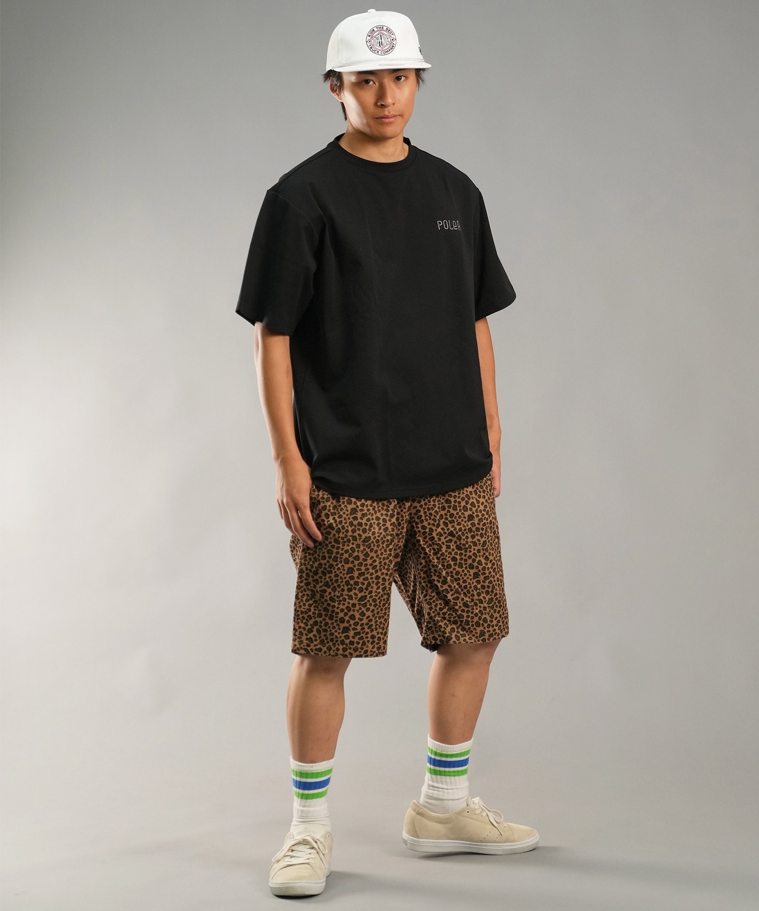 POLER ポーラー メンズ ラッシュガード Tシャツ 半袖 ロゴ バックプリント 水陸両用 ユーティリティ UVカット 249MCV0022 ムラサキスポーツ限定(OLV-M)