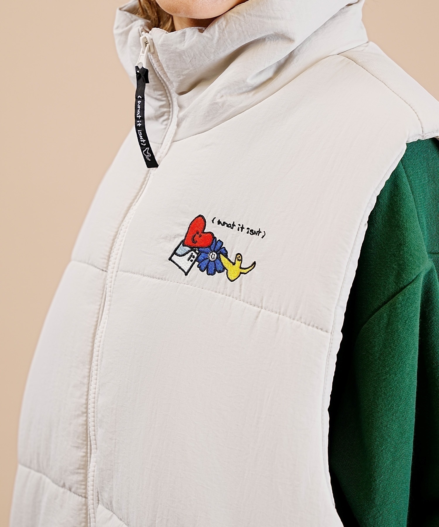 What it isNt ART BY MARKGONZALES/ワット イット イズント マークゴンザレス ベスト オーバーサイズ ユニセックス NC/DW2H5-63883(LGY-M)