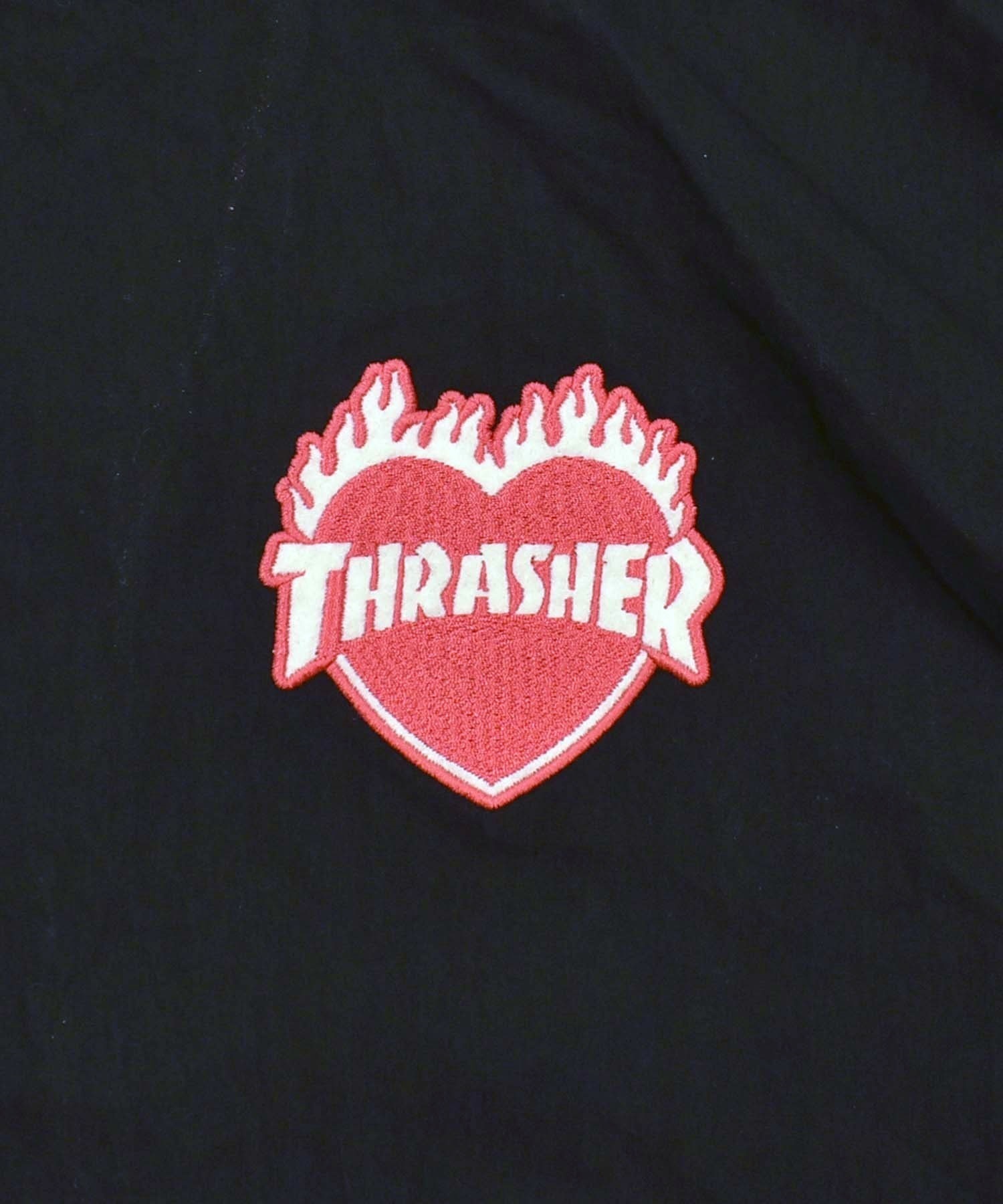 【マトメガイ対象】THRASHER スラッシャー レディース スタンドカラーベスト フェルト刺しゅうワッペン ムラサキスポーツ別注 THML-24SPJKT01(BEG-M)