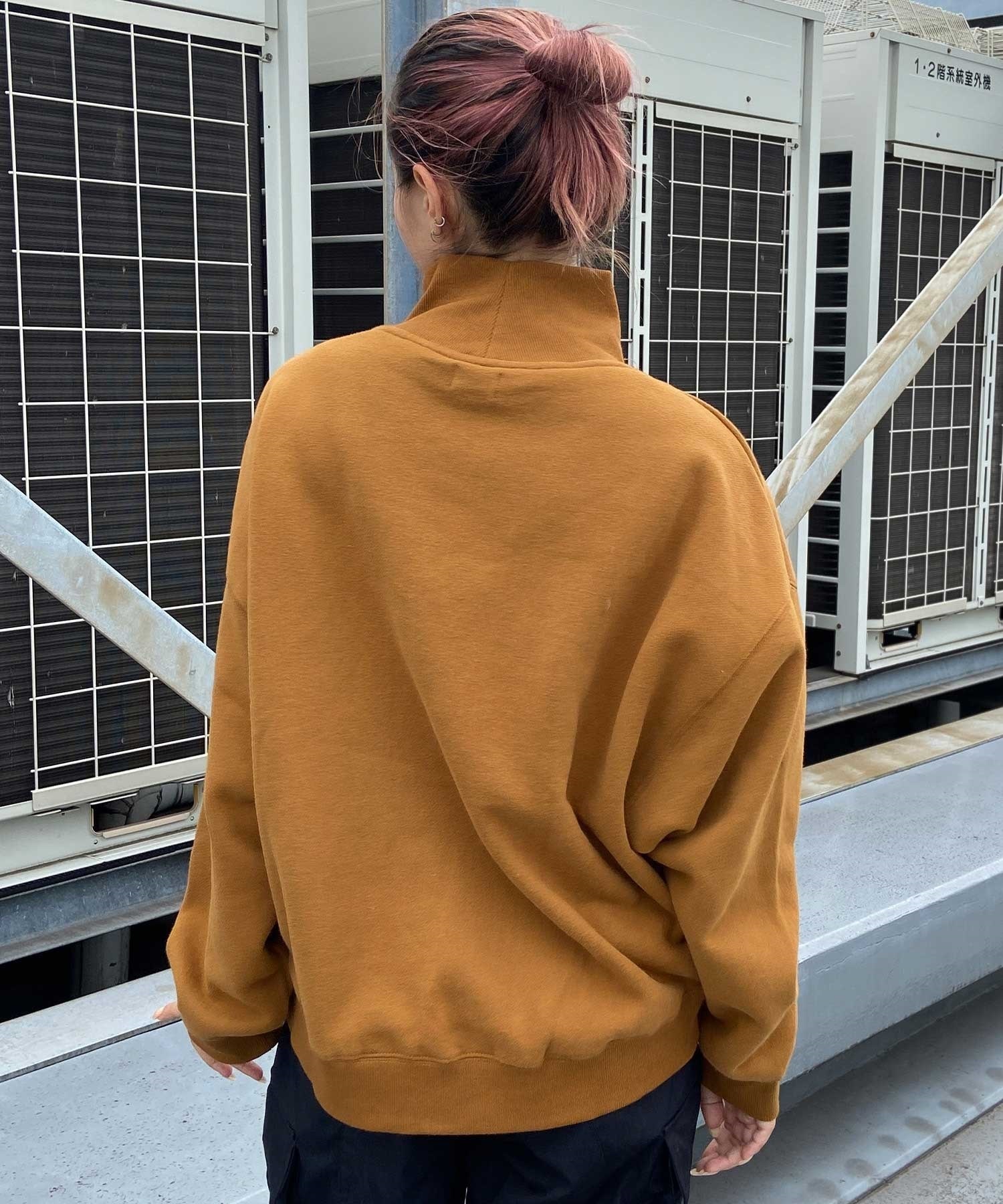 RVCA/ルーカ レディース トレーナー スウェット ハイネック ルーズシルエット ワンポイント BD044-152 RVCA/ルーカ レディース トレーナー スウェット ハイネック