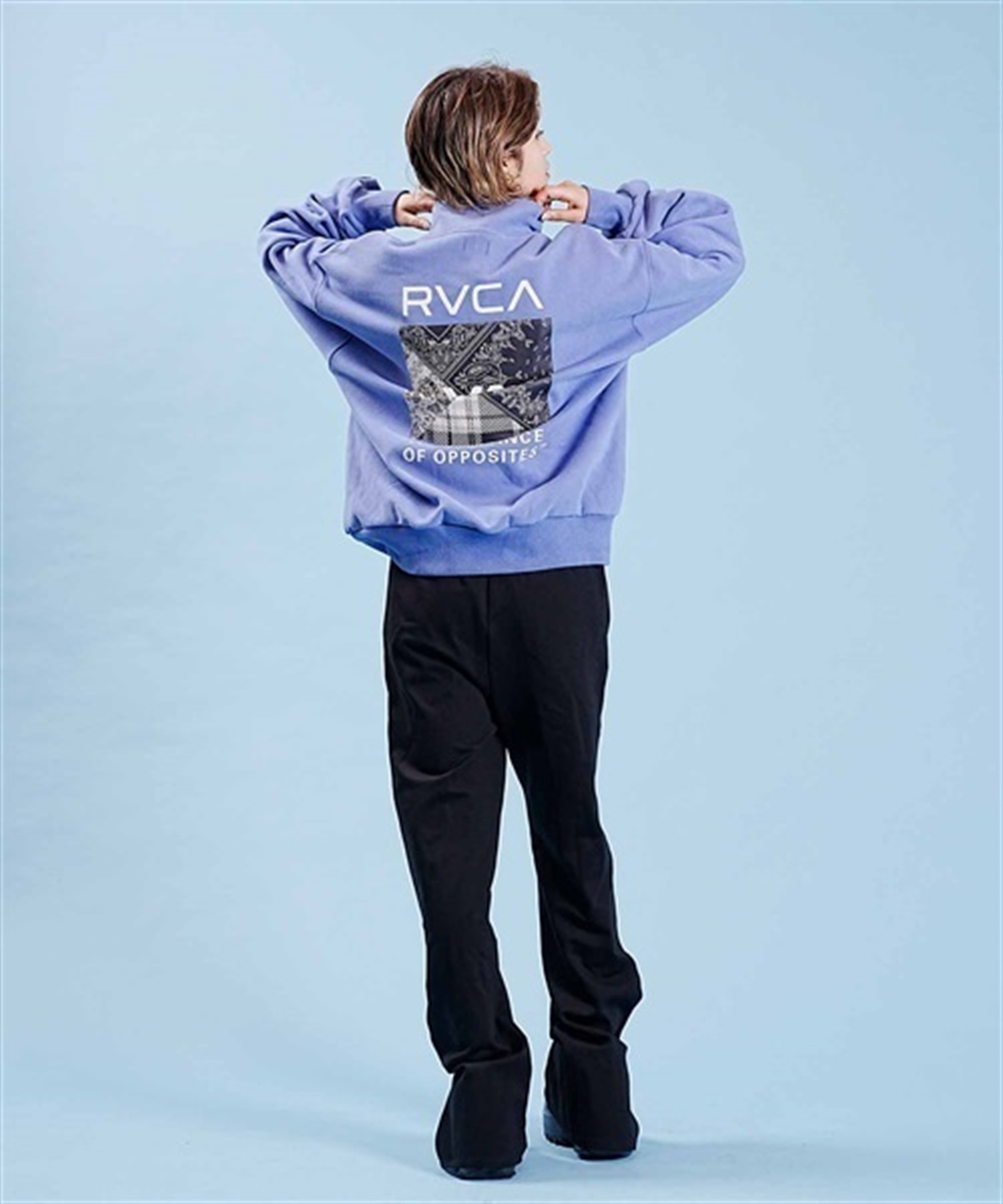 RVCA/ルーカ BANDANA BOX LOGO HALF ZIP スウェット トレーナー バックプリント BD044-156(PMK0-M)