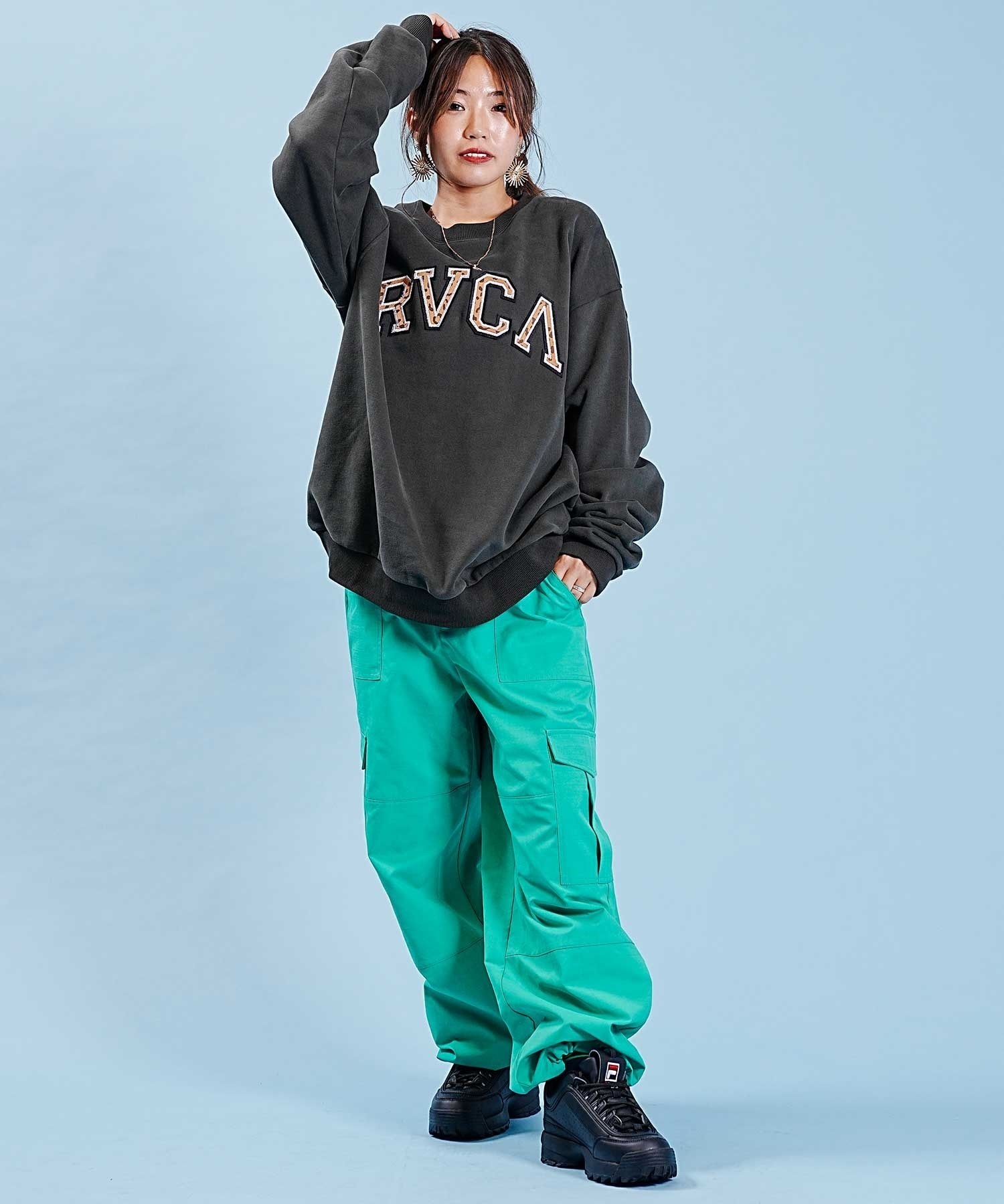 RVCA/ルーカ レディース トレーナー スウェット レオパード柄 ビッグサイズ BD044-150(CLO-M)