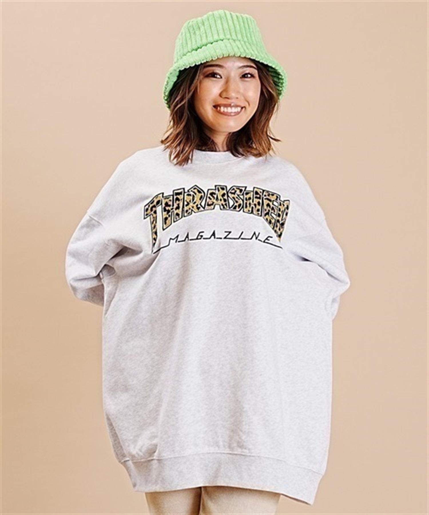 THRASHER/スラッシャー トレーナー スウェット クルーネック サガラ刺繍 裏毛 ムラサキスポーツ限定 THMUL-23F0001(BLK1-M)