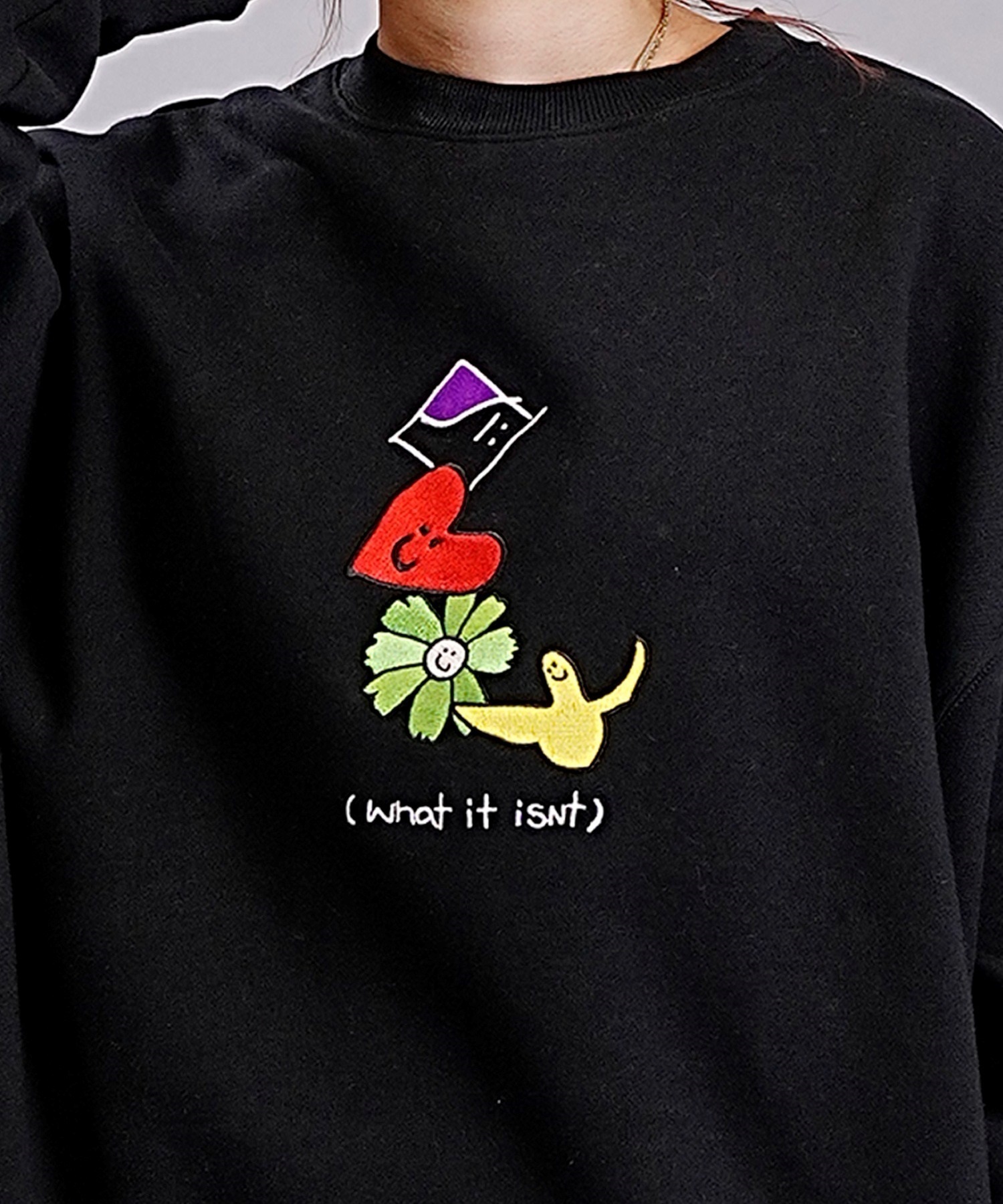 What it isNt ART BY MARKGONZALES/ワット イット イズント マークゴンザレス レディース スウェット DESI 2H7-63578(BLK-FREE)