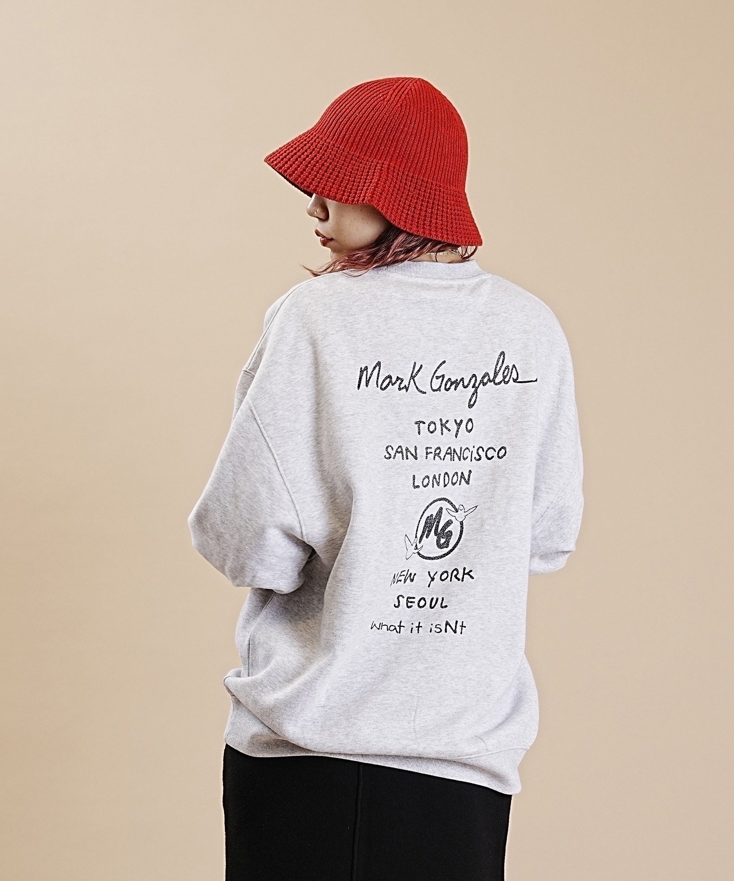 What it isNt ART BY MARKGONZALES/ワット イット イズント マークゴンザレス レディース スウェット DESI 2H7-63579(BLK-FREE)