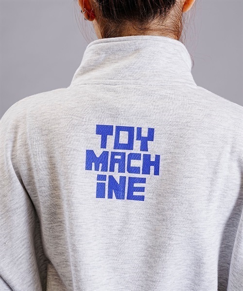 【ムラサキスポーツ限定】TOY MACHINE/トイマシーン ハーフジップ トレーナー スウェット クルーネック ビッグシルエット 裏起毛 MTMFDSW15(SBLK-M)