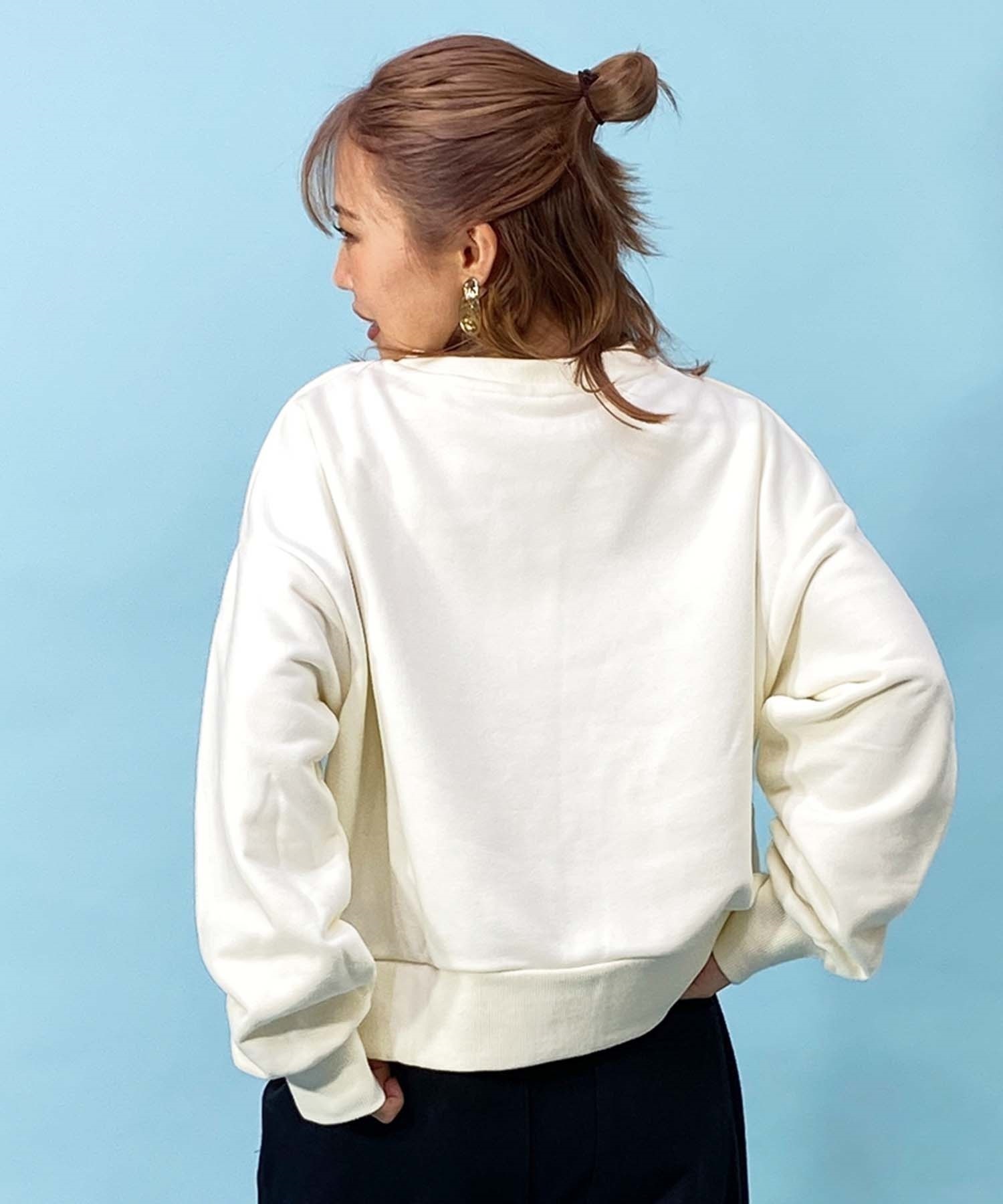 Champion / スウェット/S/コットン/NVY CHAMPION/チャンピオン レディース クロップドトレーナー ワンポイント