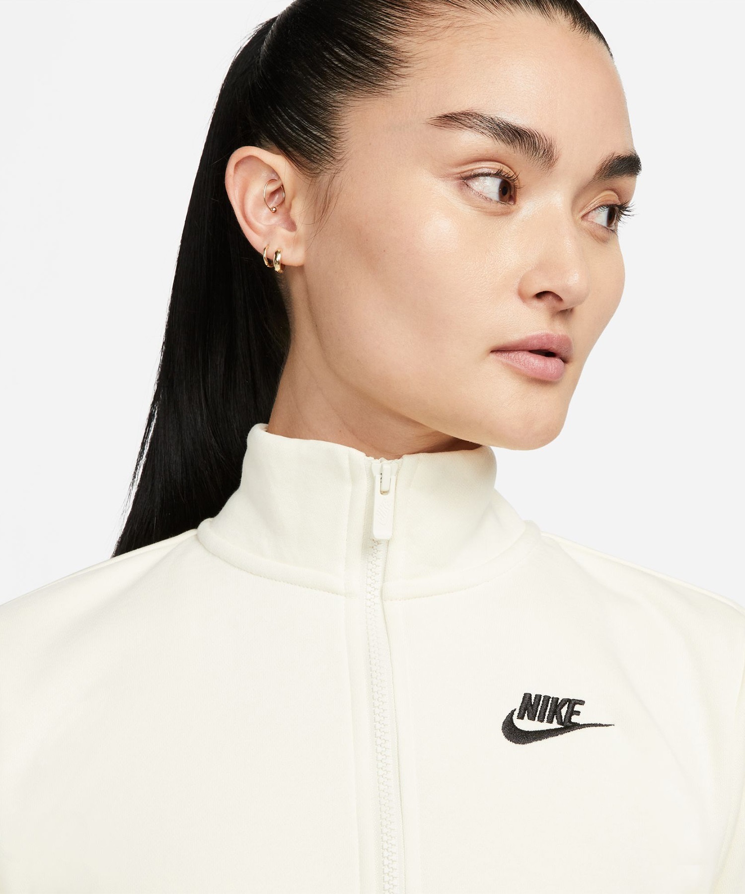 NIKE/ナイキ スポーツウェア クラブ フリース ウィメンズ 1/2ジップ スウェットシャツ レディース ハーフジップ トレーナー 裏起毛 ホワイト DQ5839-113(113-M)