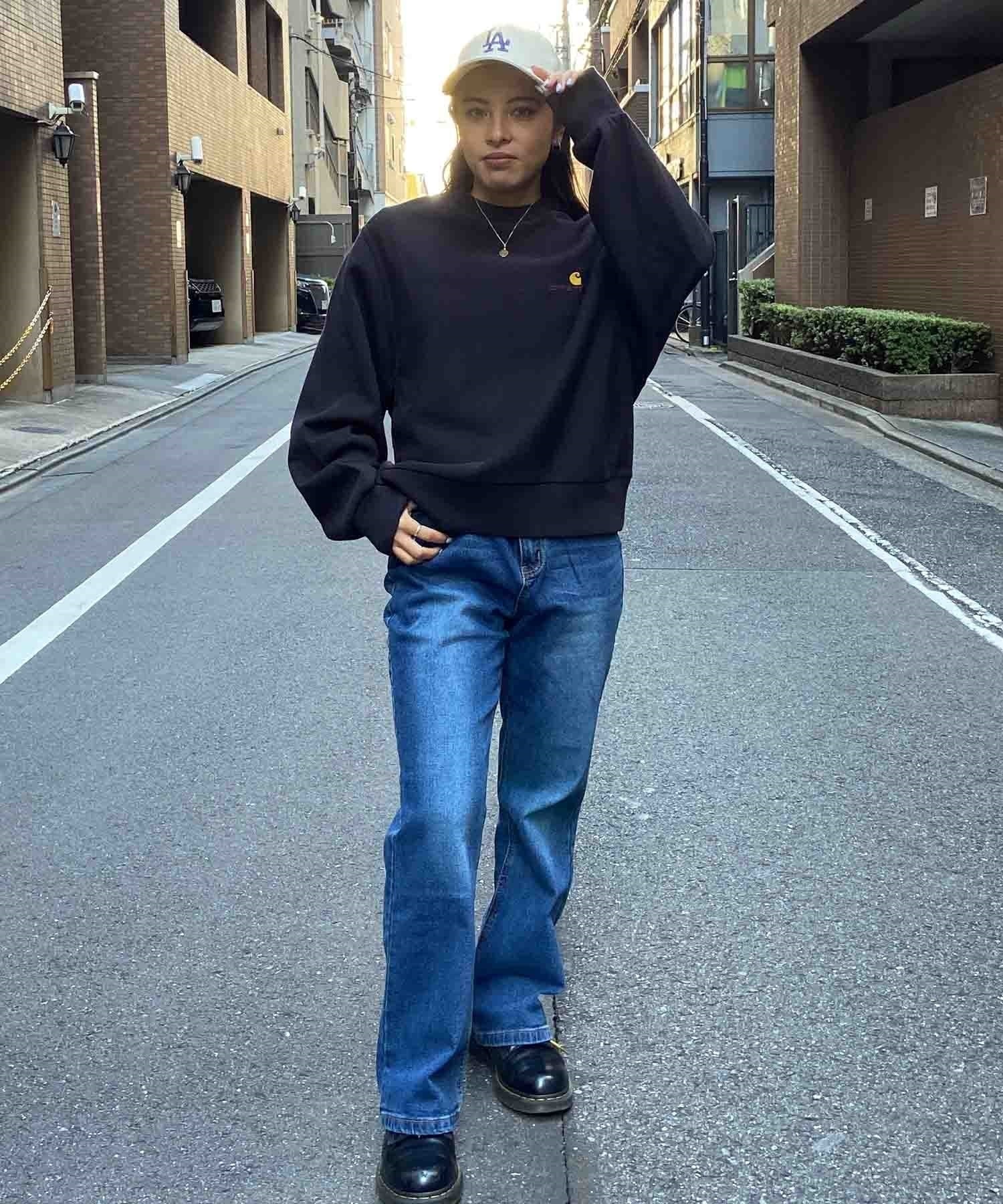 Carhartt/カーハート AMERICAN SCRIPT SWEATSHIRT レディース スウェット トレーナー I032326(BLACK-XS)