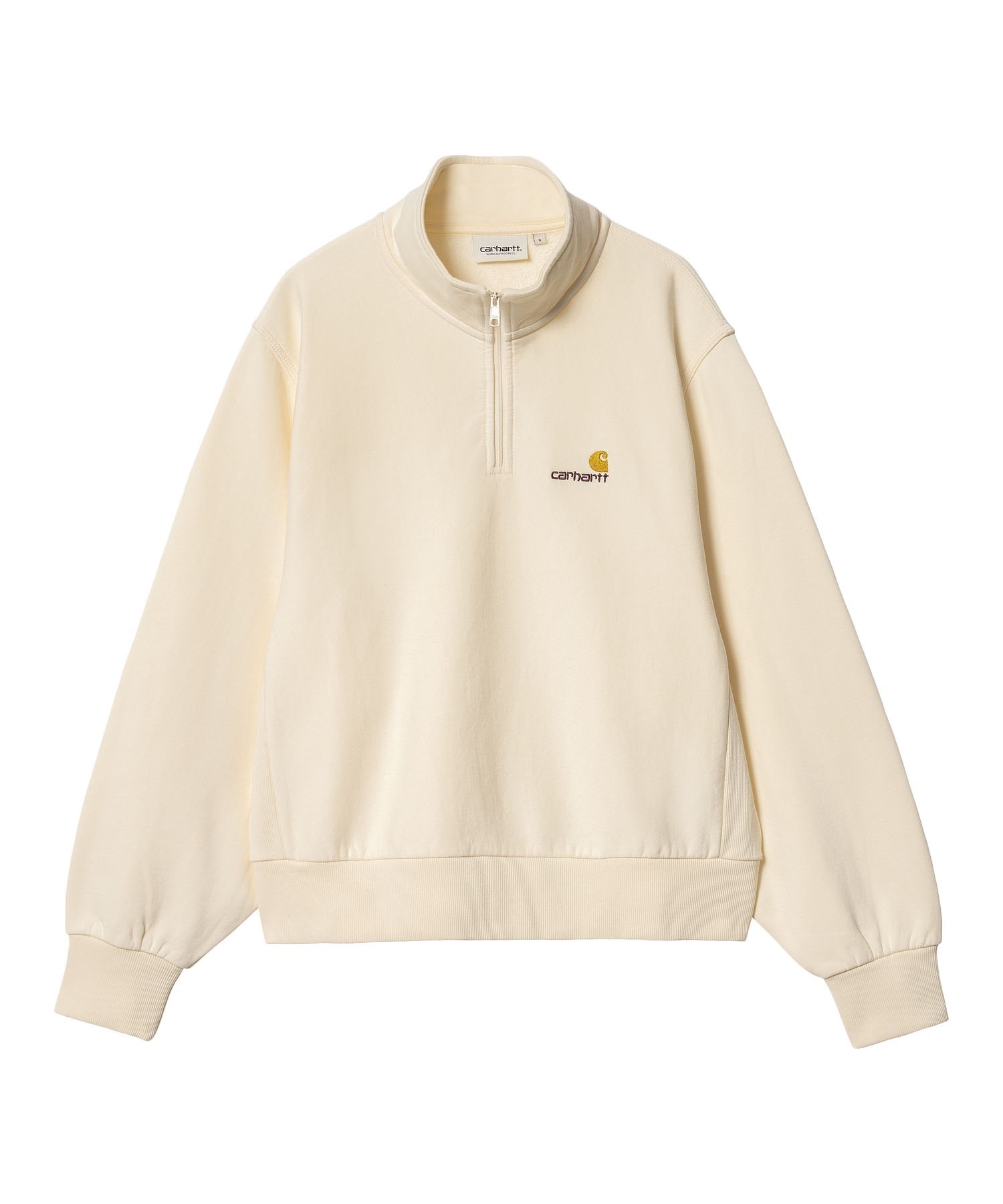 Carhartt/カーハート HALF ZIP AMERICAN SCRIPT SWEAT レディース スウェット ハーフジップ I032329(NATU-XS)