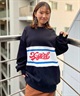 X-GIRL/エックスガール CONTRAST COLOR SWEAT TOP レディース トレーナー 105233012023 ムラサキスポーツ限定(BLUE-FREE)