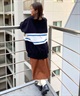 X-GIRL/エックスガール CONTRAST COLOR SWEAT TOP レディース トレーナー 105233012023 ムラサキスポーツ限定(BLUE-FREE)