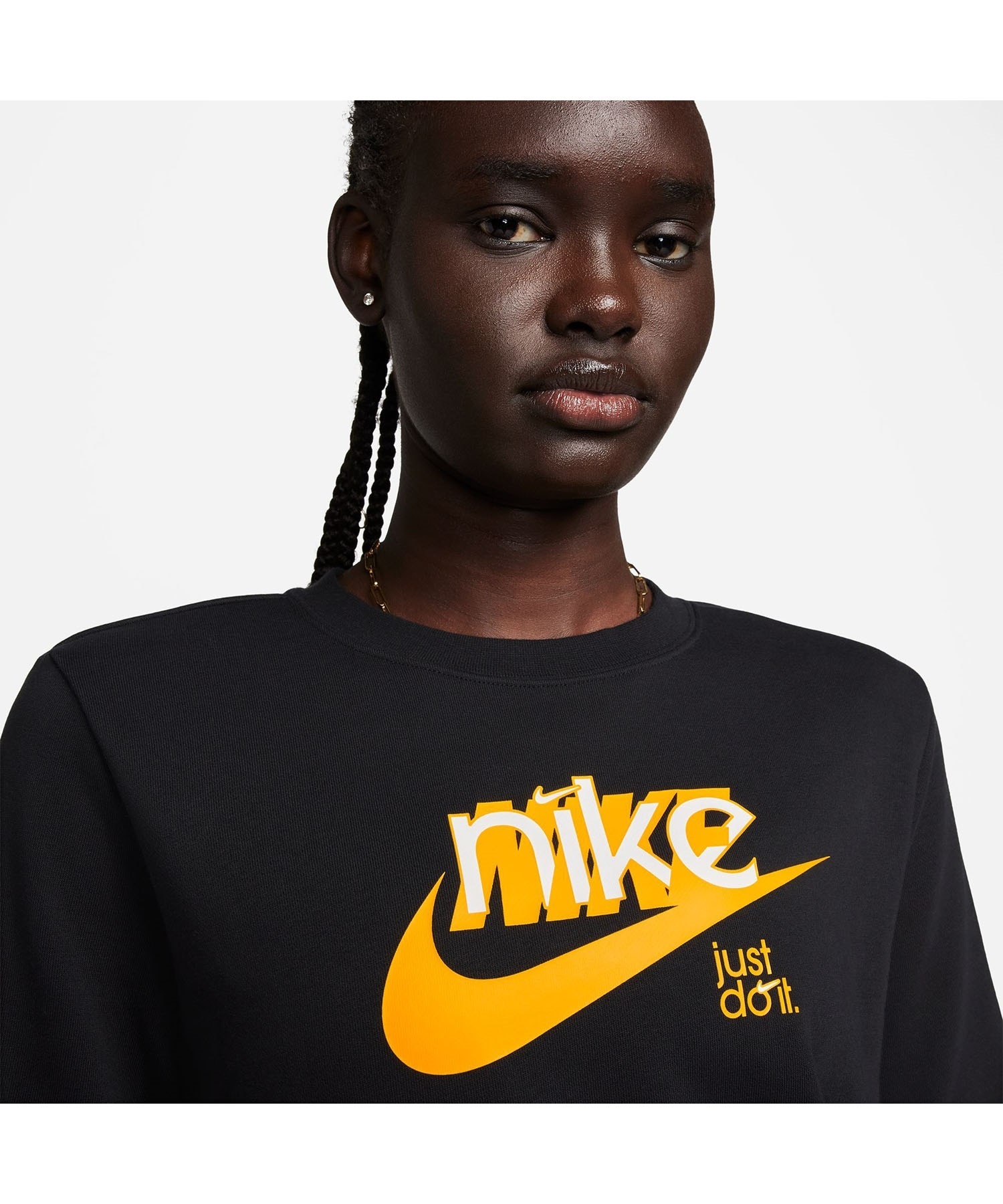 NIKE ナイキ レディース スウェット LOGO WS NSW クラブフリースLSクルー FN3629-010(010-M)