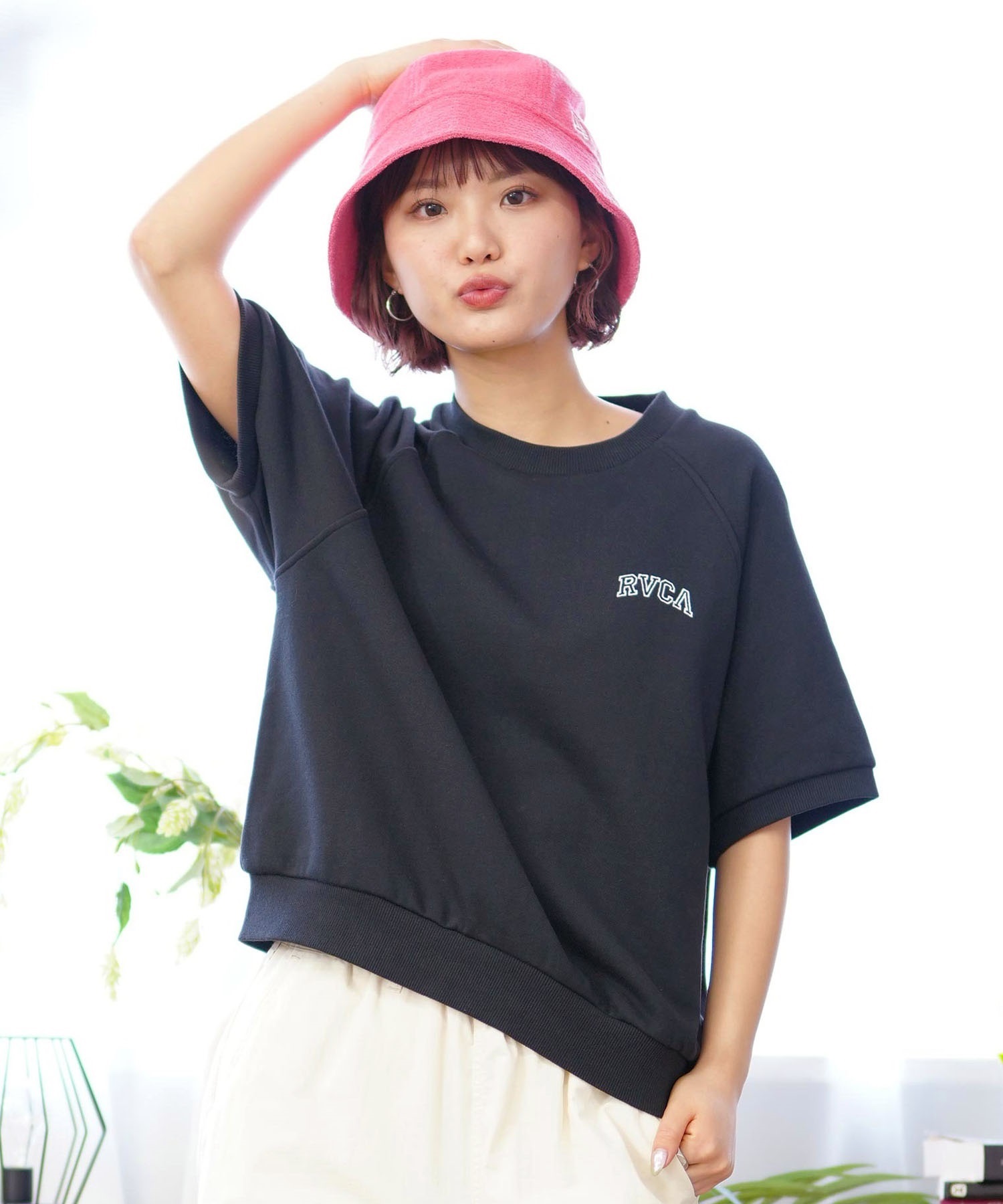 RVCA ルーカ ARCH RVCA SWEAT レディース 半袖 スウェット S S BE04C-211(GRY-S)