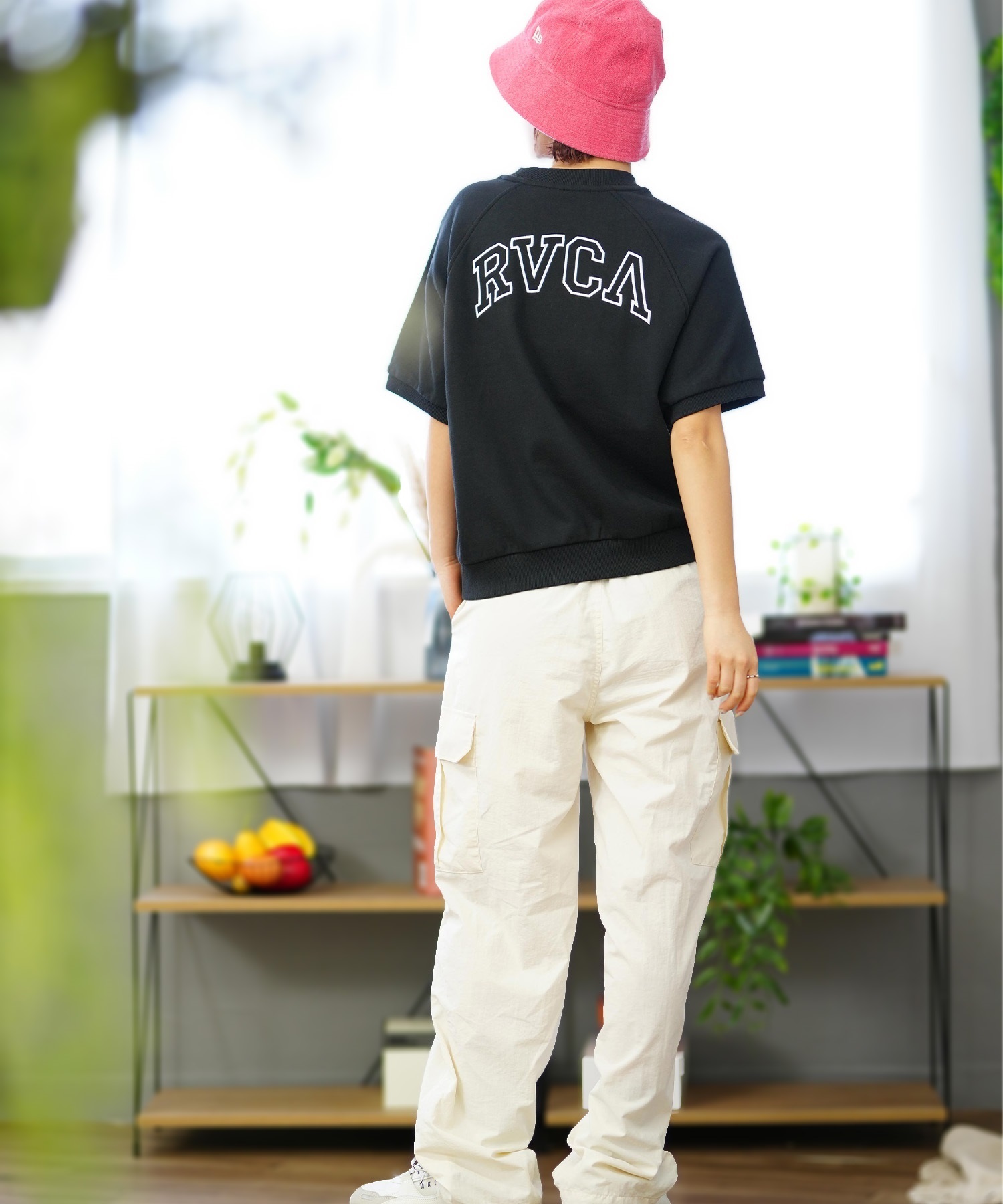 RVCA ルーカ ARCH RVCA SWEAT レディース 半袖 スウェット S S BE04C-211(BLK-S)