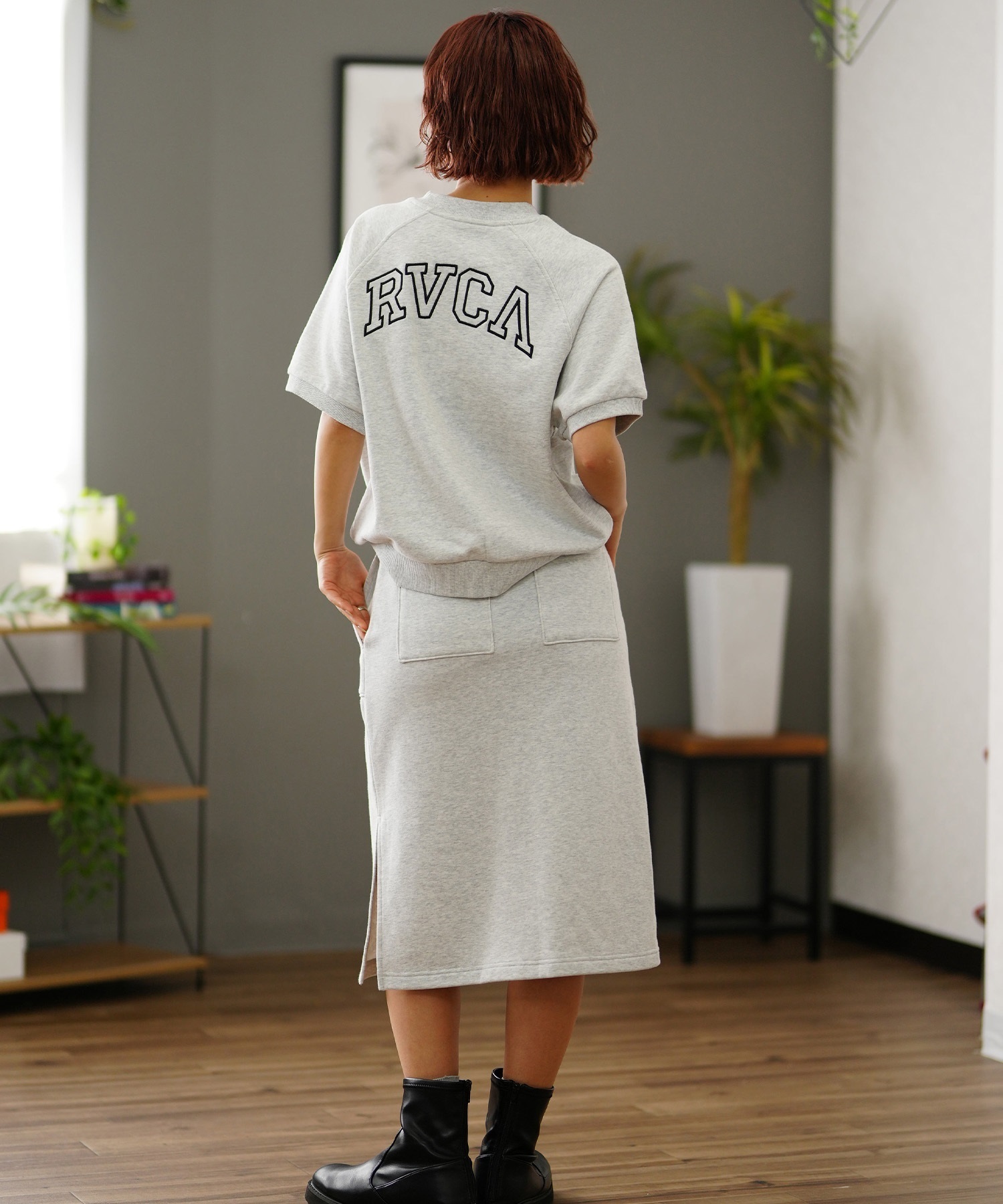 【クーポン対象】RVCA ルーカ ARCH RVCA SWEAT レディース 半袖 スウェット S S BE04C-211(BES0-S)