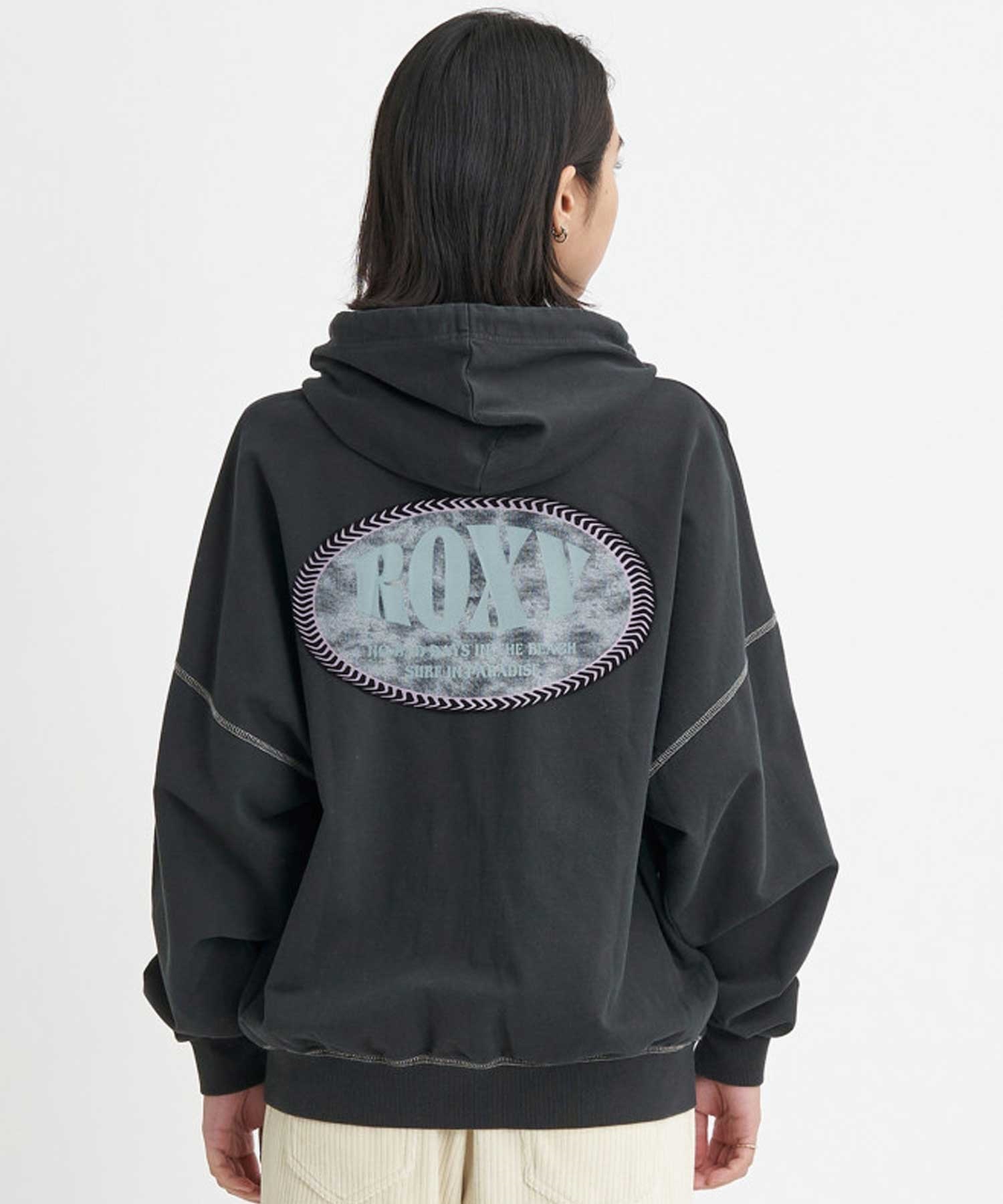 ROXY/ロキシー BACK LOGO ZIP レディース スウェット トップ ジップアップ パーカー オーバーサイズ バックプリント RZP234023(BBK-S)