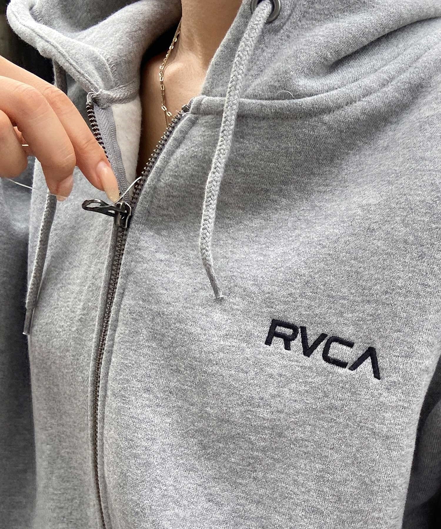 RVCA/ルーカ レディース ジップアップ パーカー オーバーサイズ バックプリント BD044-P03 ムラサキスポーツ限定(GRH-M)