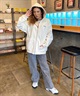 RVCA/ルーカ レディース ジップアップ パーカー オーバーサイズ バックプリント BD044-P03 ムラサキスポーツ限定(WHT-M)