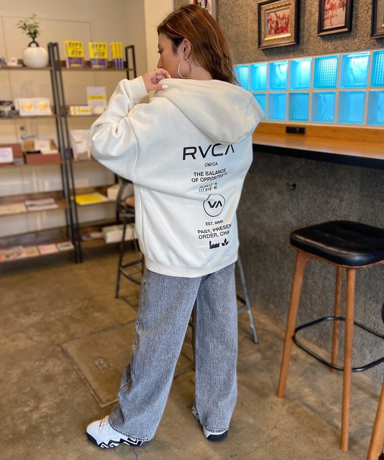 RVCA/ルーカ レディース ジップアップ パーカー オーバーサイズ バックプリント BD044-P03 ムラサキスポーツ限定(PNK-M)