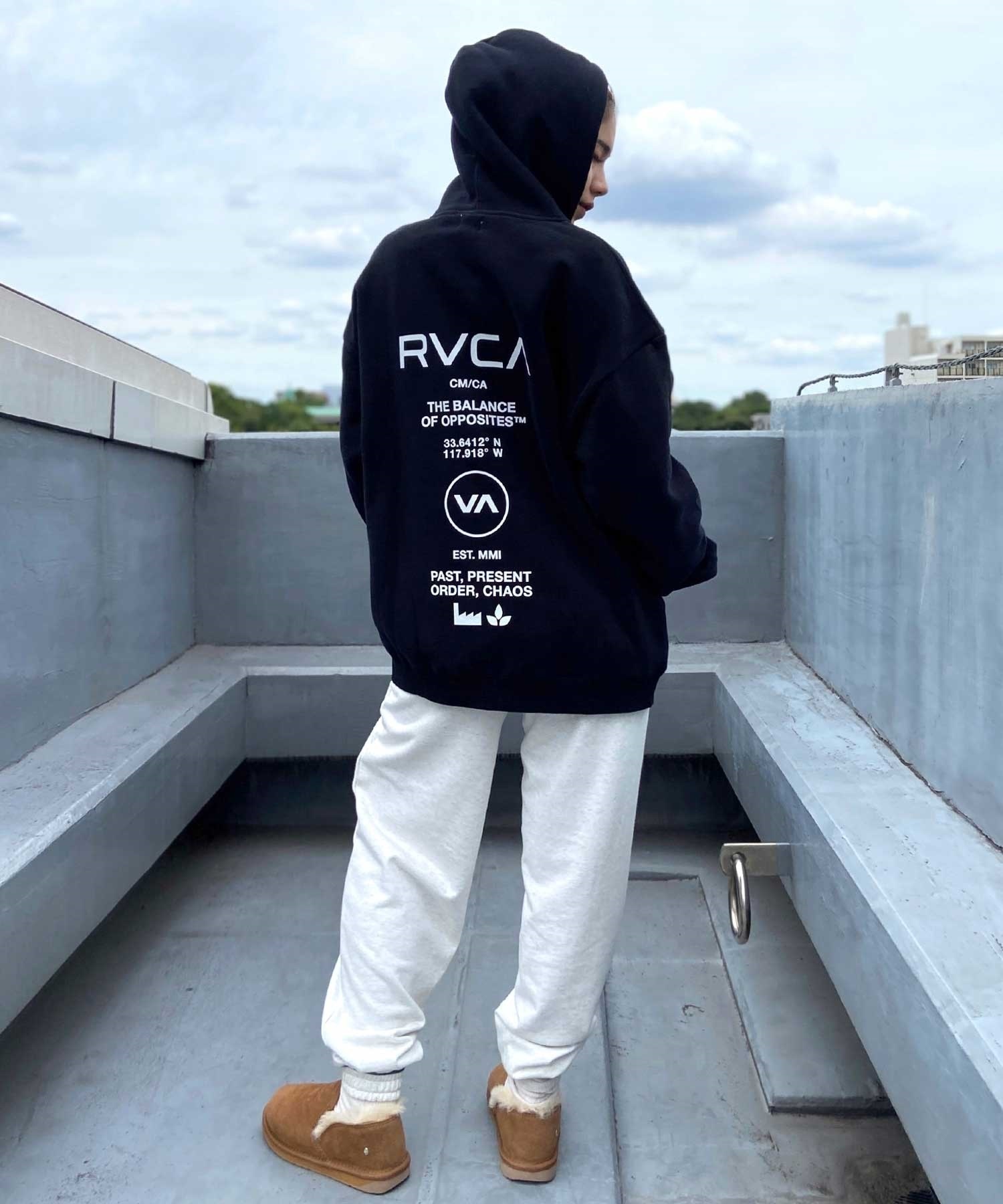 RVCA/ルーカ レディース ジップアップ パーカー オーバーサイズ バック