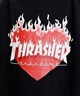 THRASHER/スラッシャー パーカー ジップアップ バックプリントハート柄 フレイムロゴ ビッグシルエット ムラサキスポーツ限定 THMUL-23F0002(BLK-M)