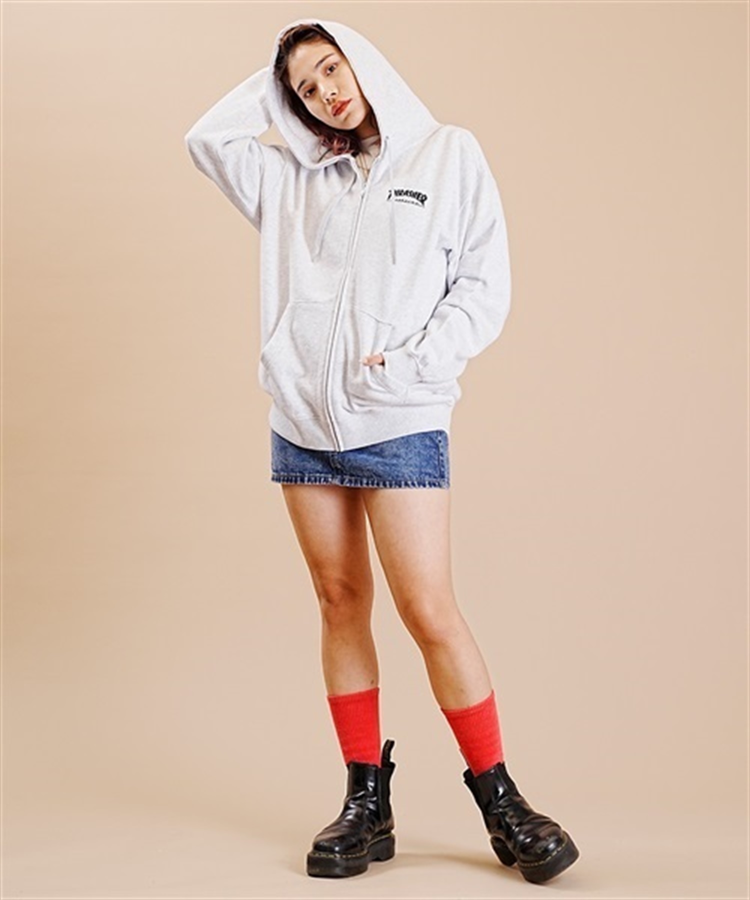 THRASHER/スラッシャー パーカー ジップアップ バックプリント