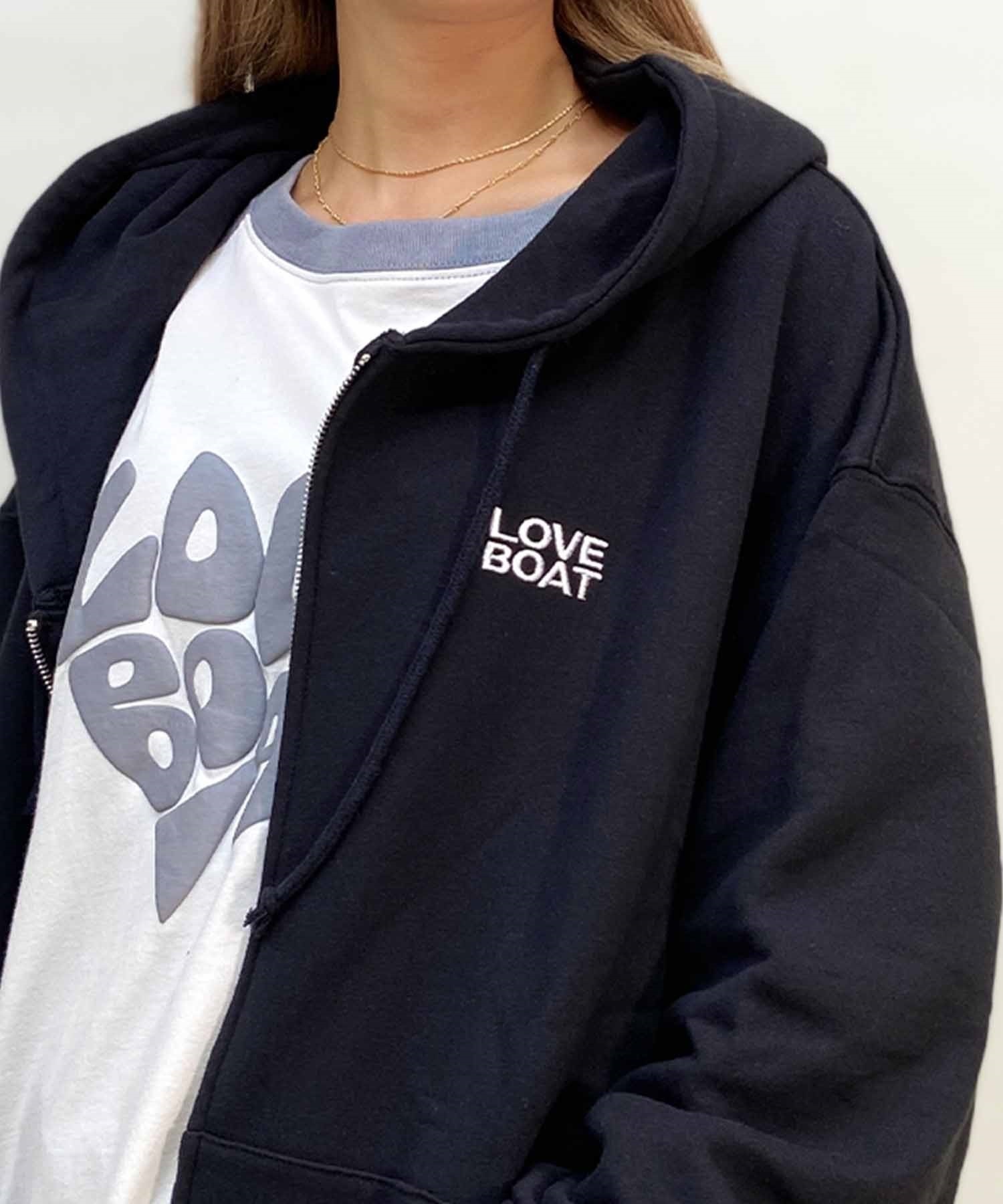 LOVE BOAT/ラブボート レディース ヒョウ柄 BIGジップパーカー