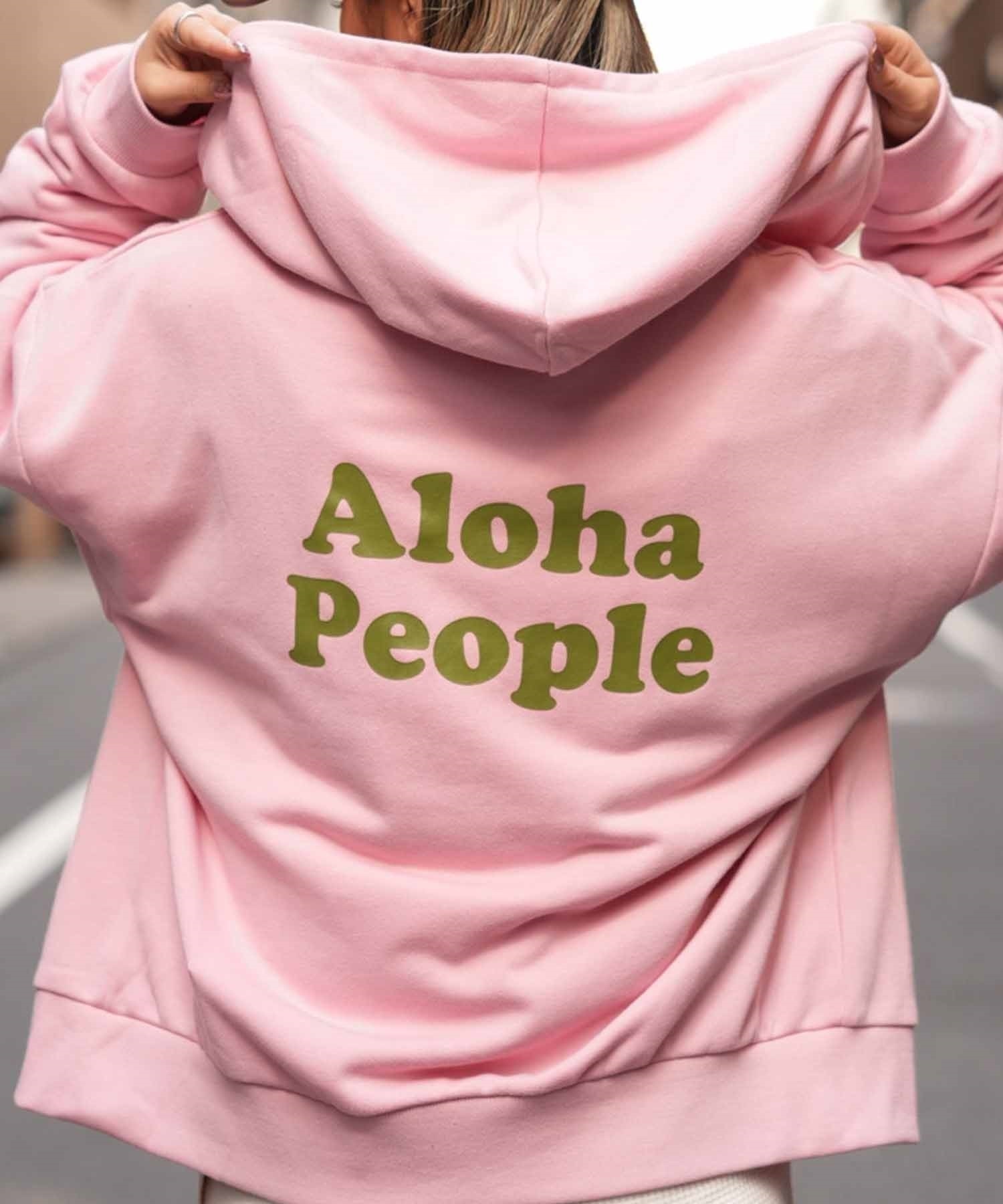 ALOHA PEOPLE/アロハピープル レディース フルジップパーカー 薄手 APSS2405(PINK-M)