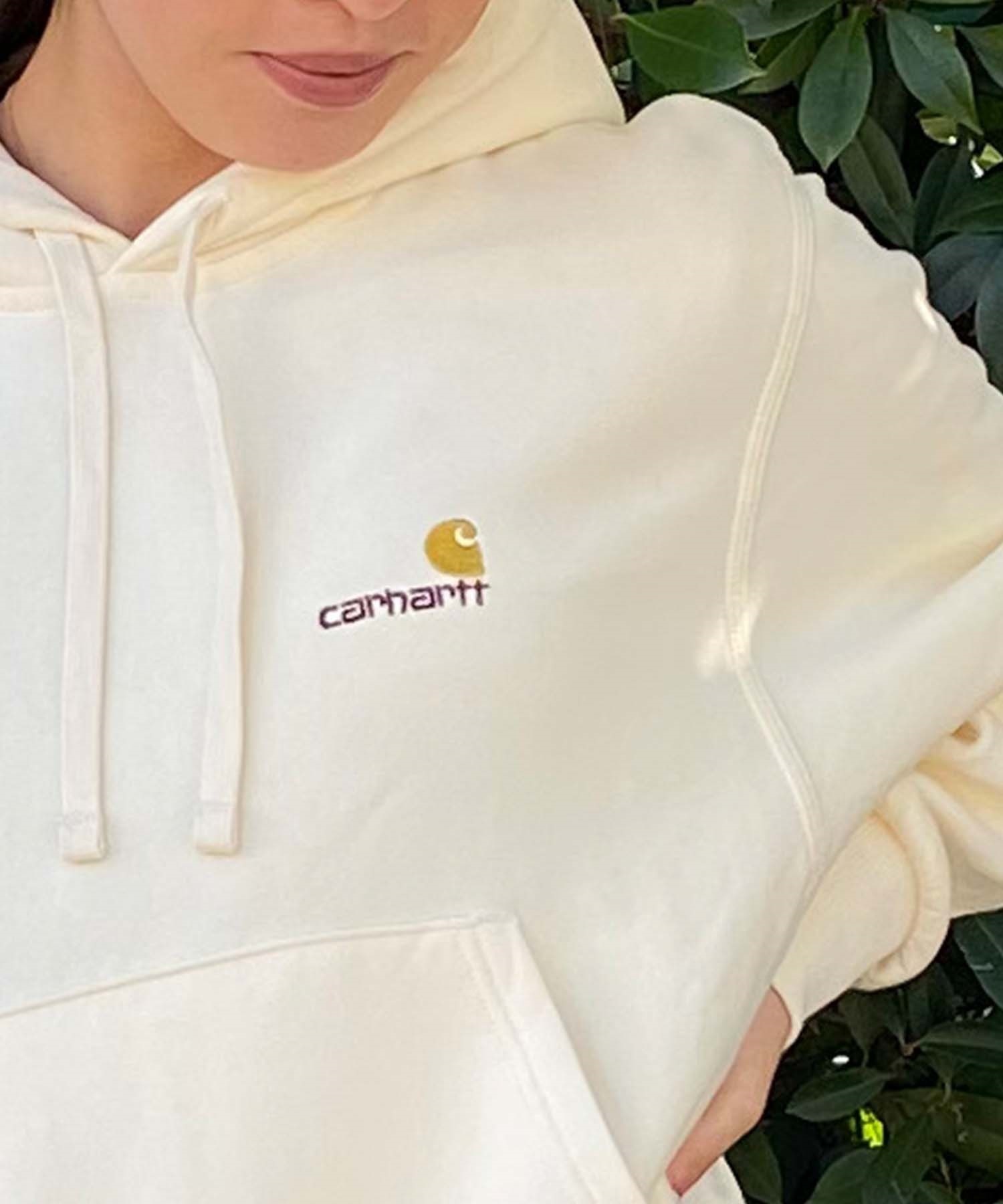 Carhartt/カーハート HOODED AMERICAN SCRIPT SWEATSHIRT レディース パーカー I032327(NATU-XS)