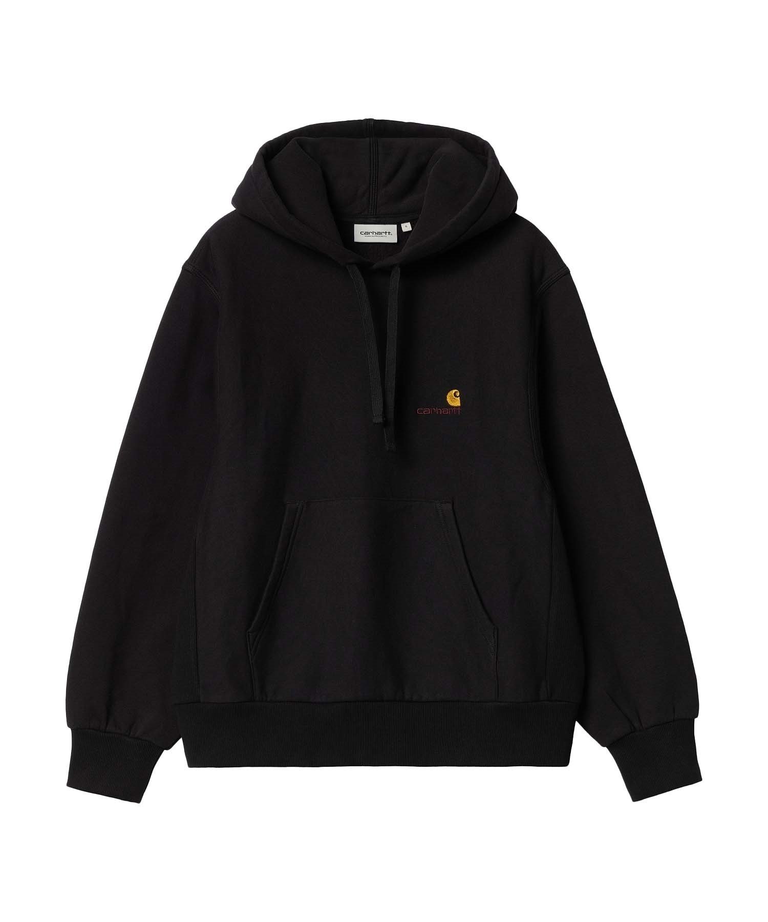 Carhartt/カーハート HOODED AMERICAN SCRIPT SWEATSHIRT レディース パーカー I032327(BLACK-XS)