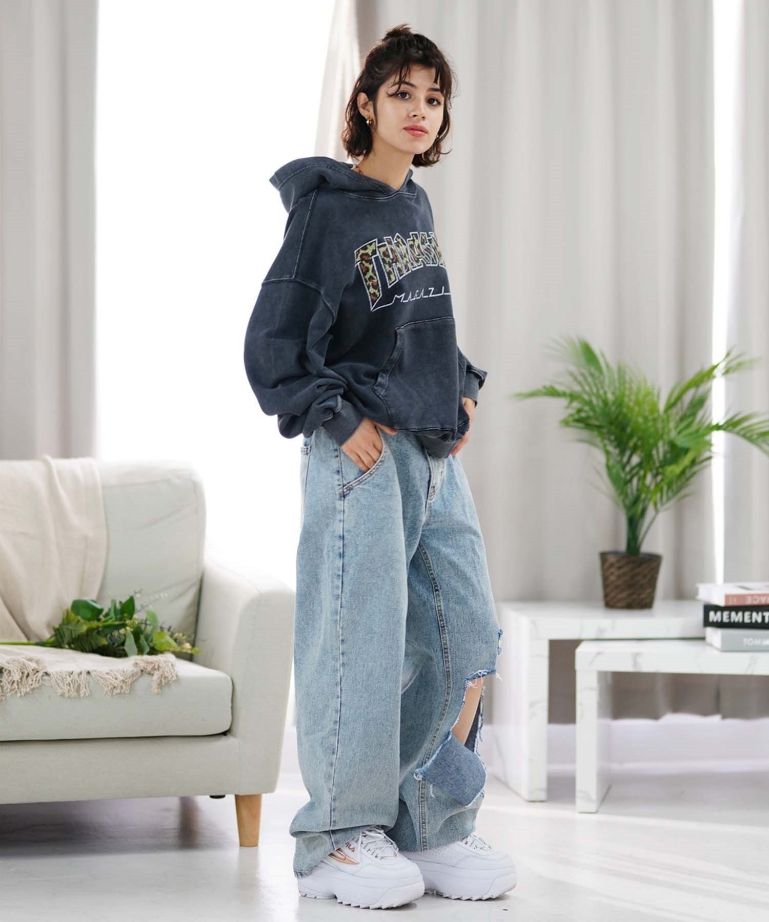 THRASHER/スラッシャー スノーボードウェア レディース THRASHER スラッシャー ジップアップパーカー レディース ロゴ