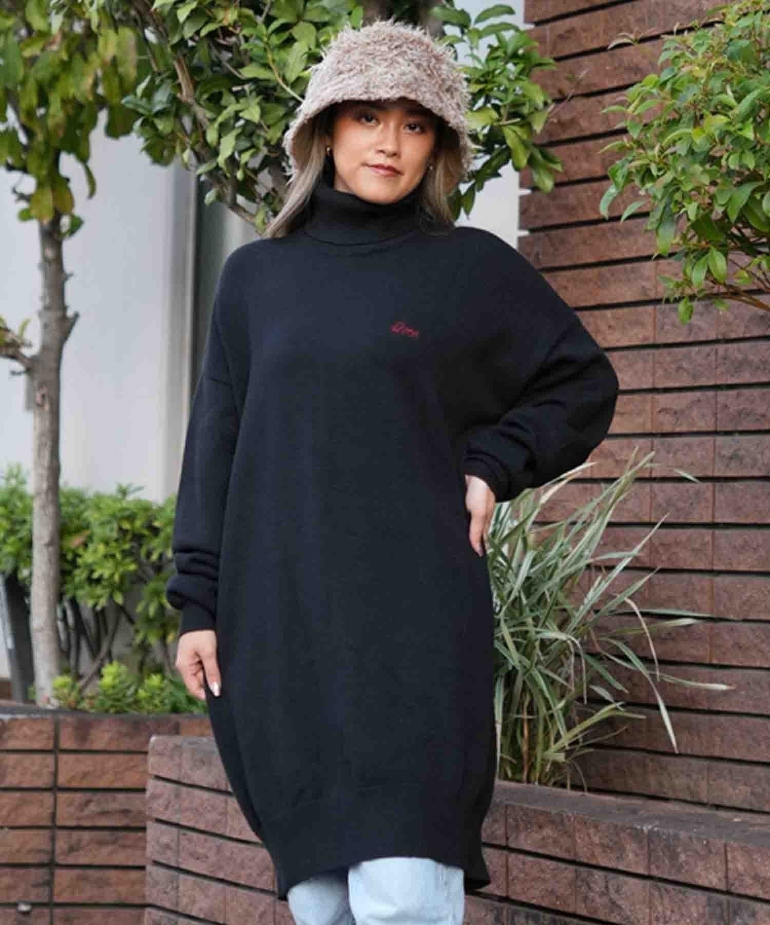 RVCA/ルーカ レディース ワンピース ニットワンピ ハイネック BD044-425(BLK-S)