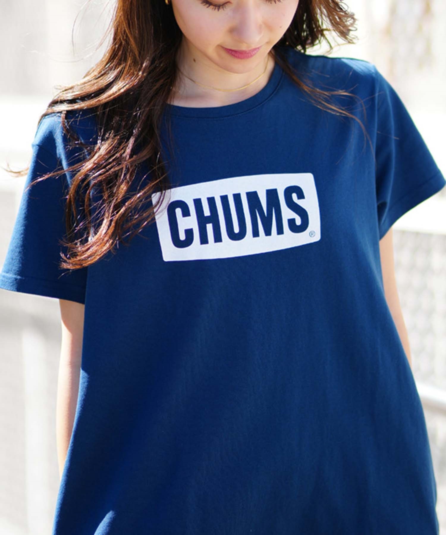 CHUMS チャムス CHUMS Logo Dress レディース ワンピース ロゴ ショートスリーブ CH18-1259(K065-M)