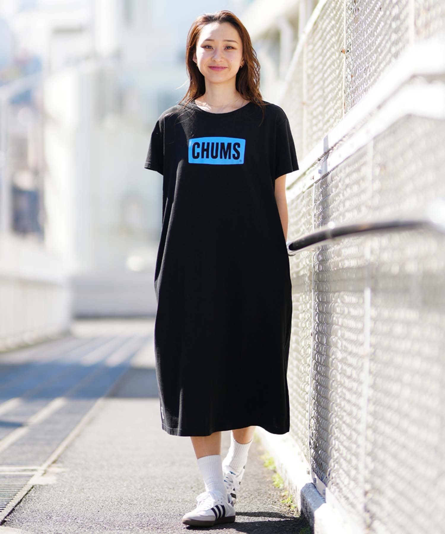 CHUMS チャムス CHUMS Logo Dress レディース ワンピース ロゴ ショートスリーブ CH18-1259(N034-M)