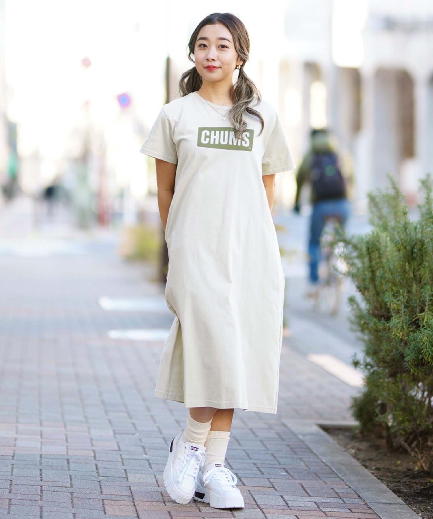 CHUMS チャムス CHUMS Logo Dress レディース ワンピース ロゴ ショートスリーブ CH18-1259(G076-M)