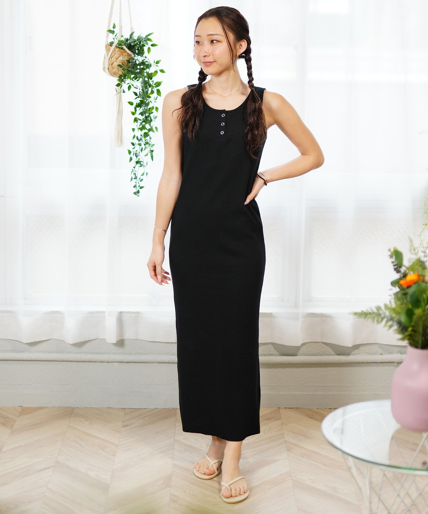 RIKKA FEMME リッカファム レディース リブ ロングワンピース