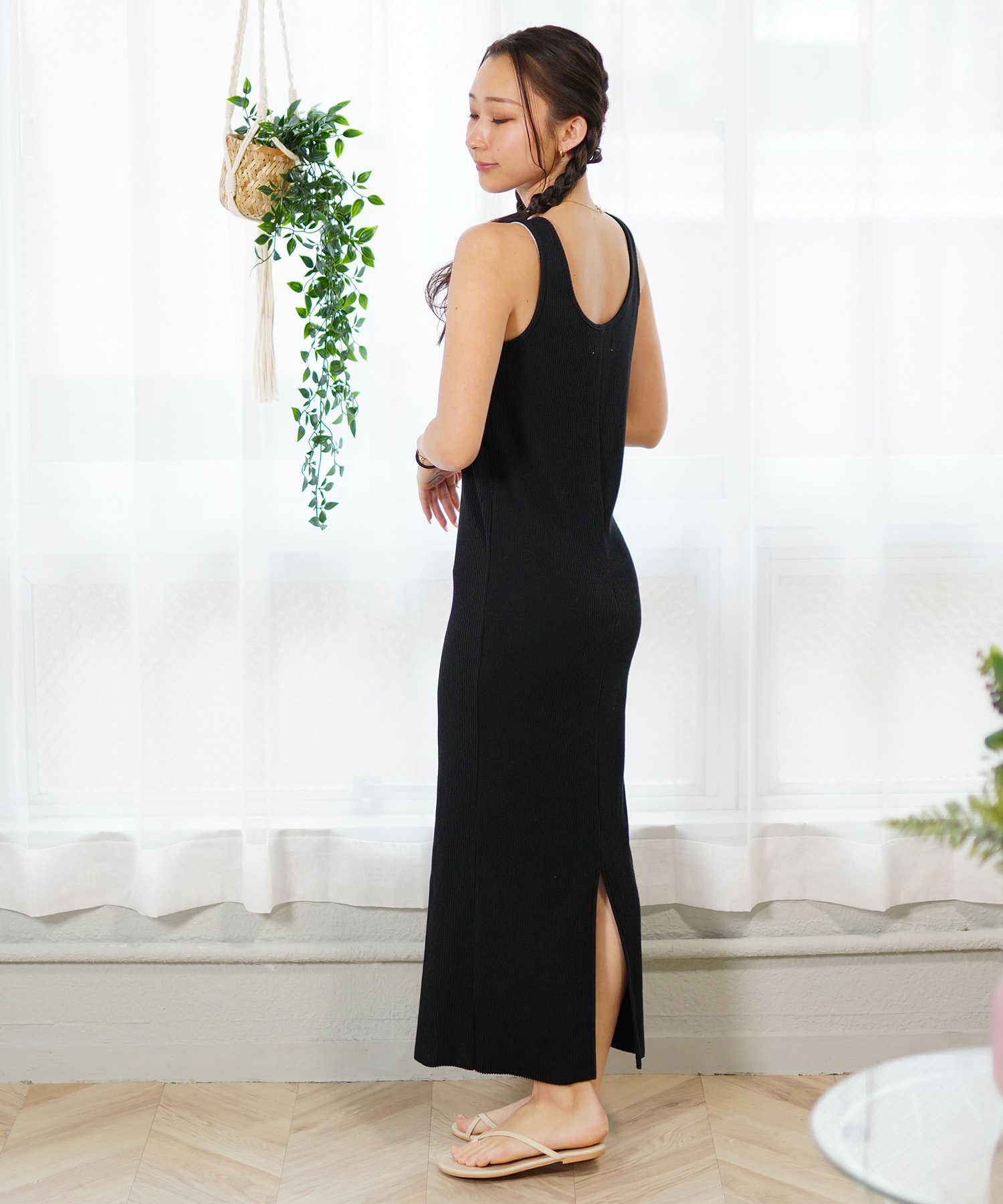 RIKKA FEMME リッカファム レディース リブ ロングワンピース マキシ丈