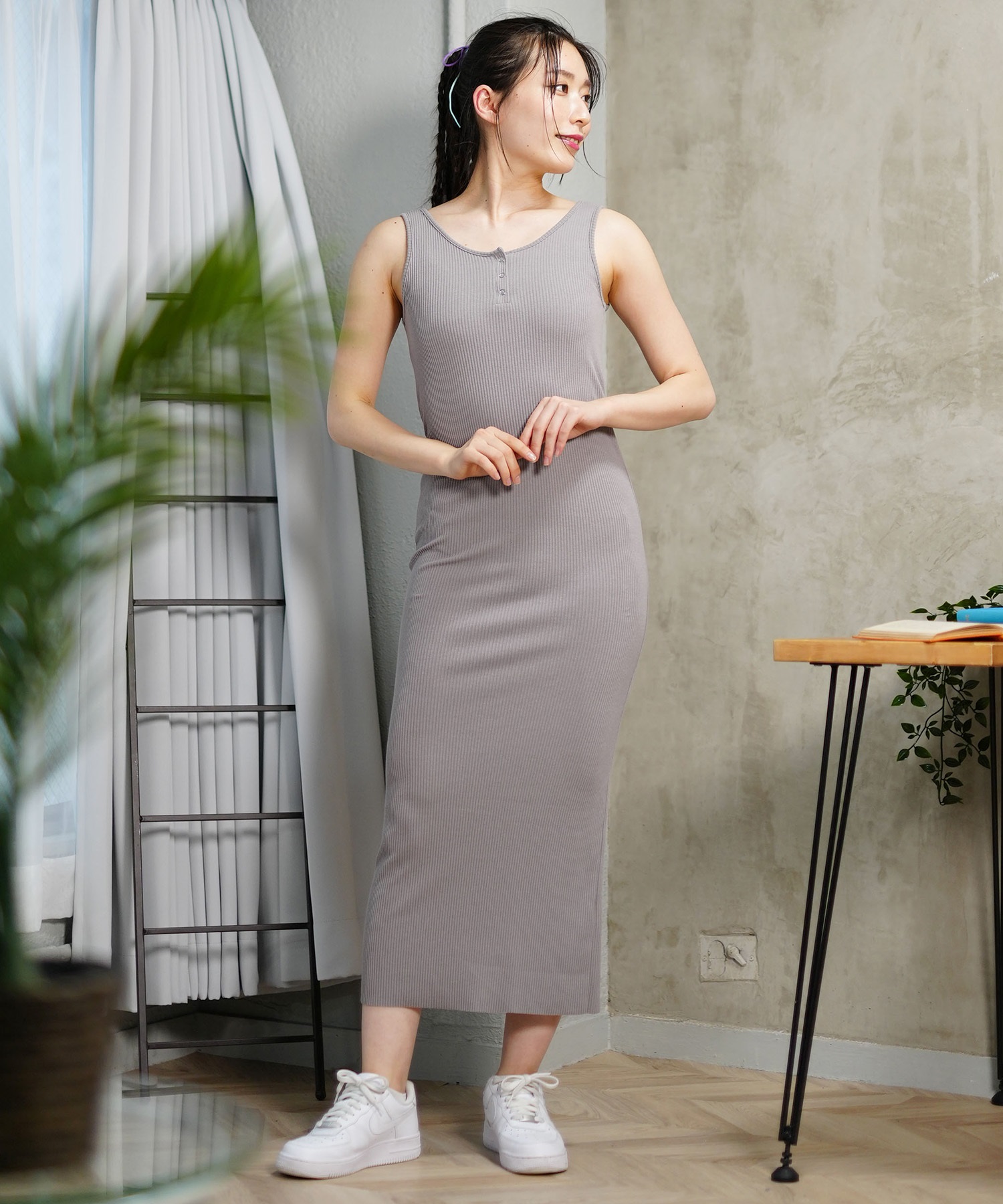 RIKKA FEMME リッカファム レディース リブ ロングワンピース マキシ丈