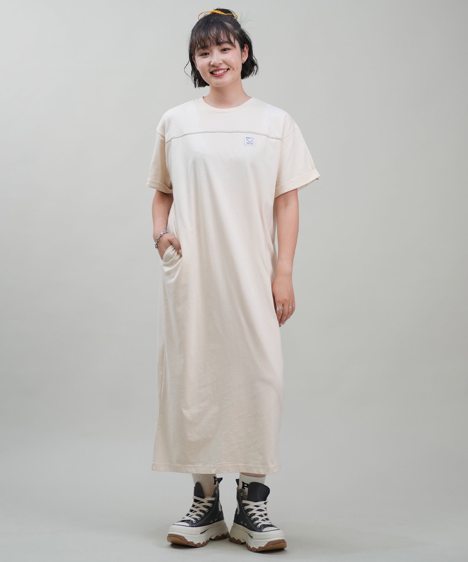 RUSTY ラスティー レディース ロングワンピース 半袖 924350
