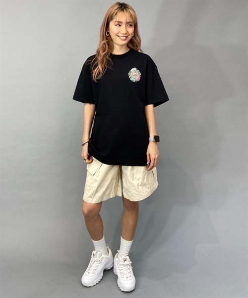 SANTA CRUZ サンタクルーズ SLASHER DOT S/S TEE 502231433 レディース 半袖 Tシャツ バックプリント KK1 C29(BK-M)