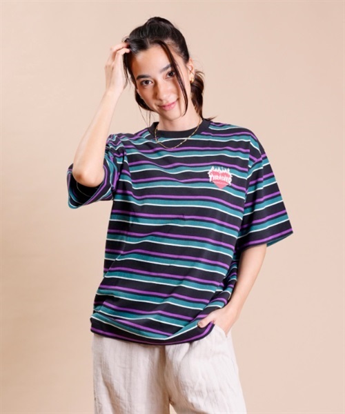 THRASHER スラッシャー THML-002B BHART レディース 半袖 Tシャツ KK1 D22(GRNV-M)