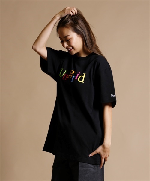 NEW ERA ニューエラ × UNGRID アングリット SS COTTON TEE UNGRID MULT 13557148 レディース 半袖 Tシャツ 限定 KK1 A23(BLK-M)